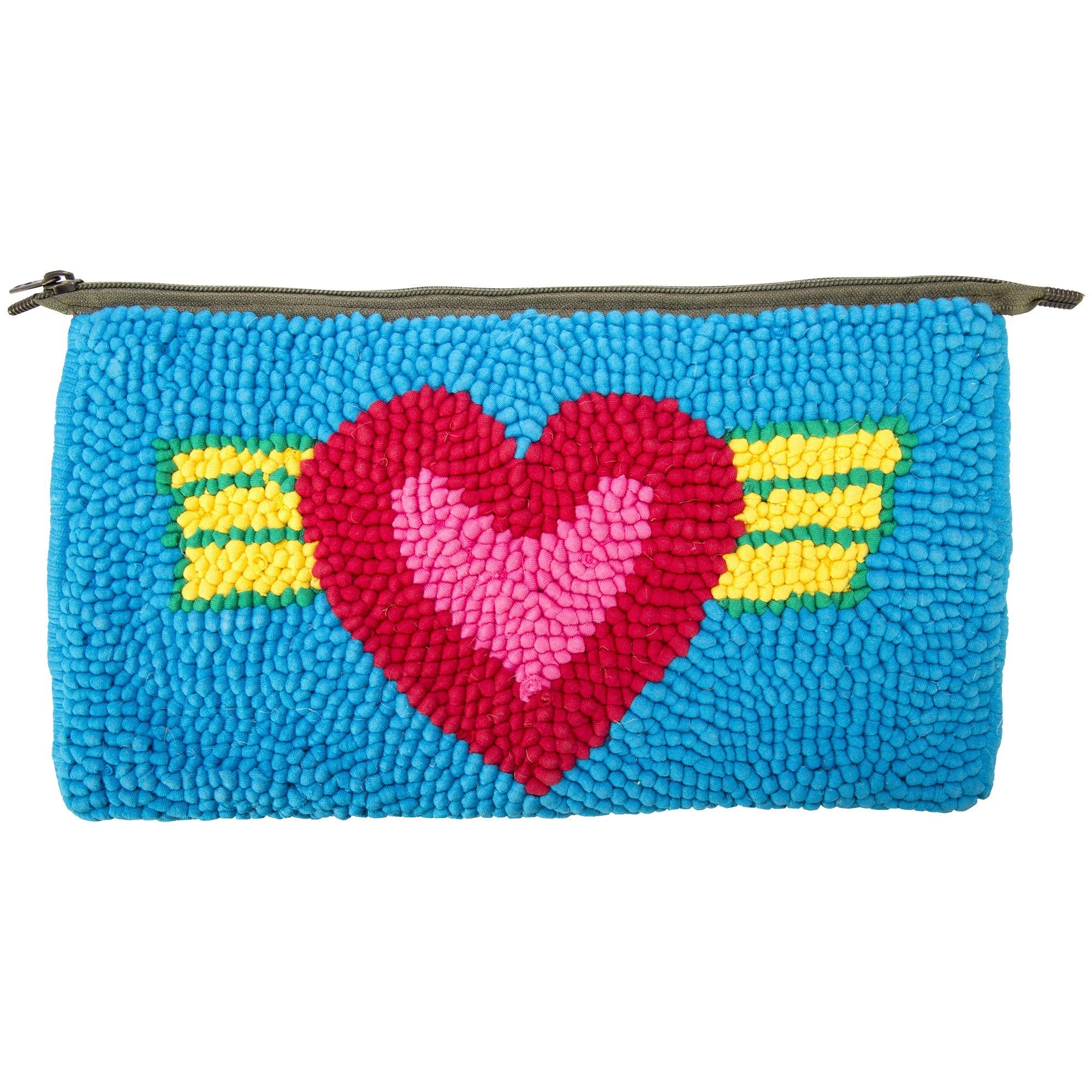 Mielie Grand Clutch - Flying Heart - Blue
