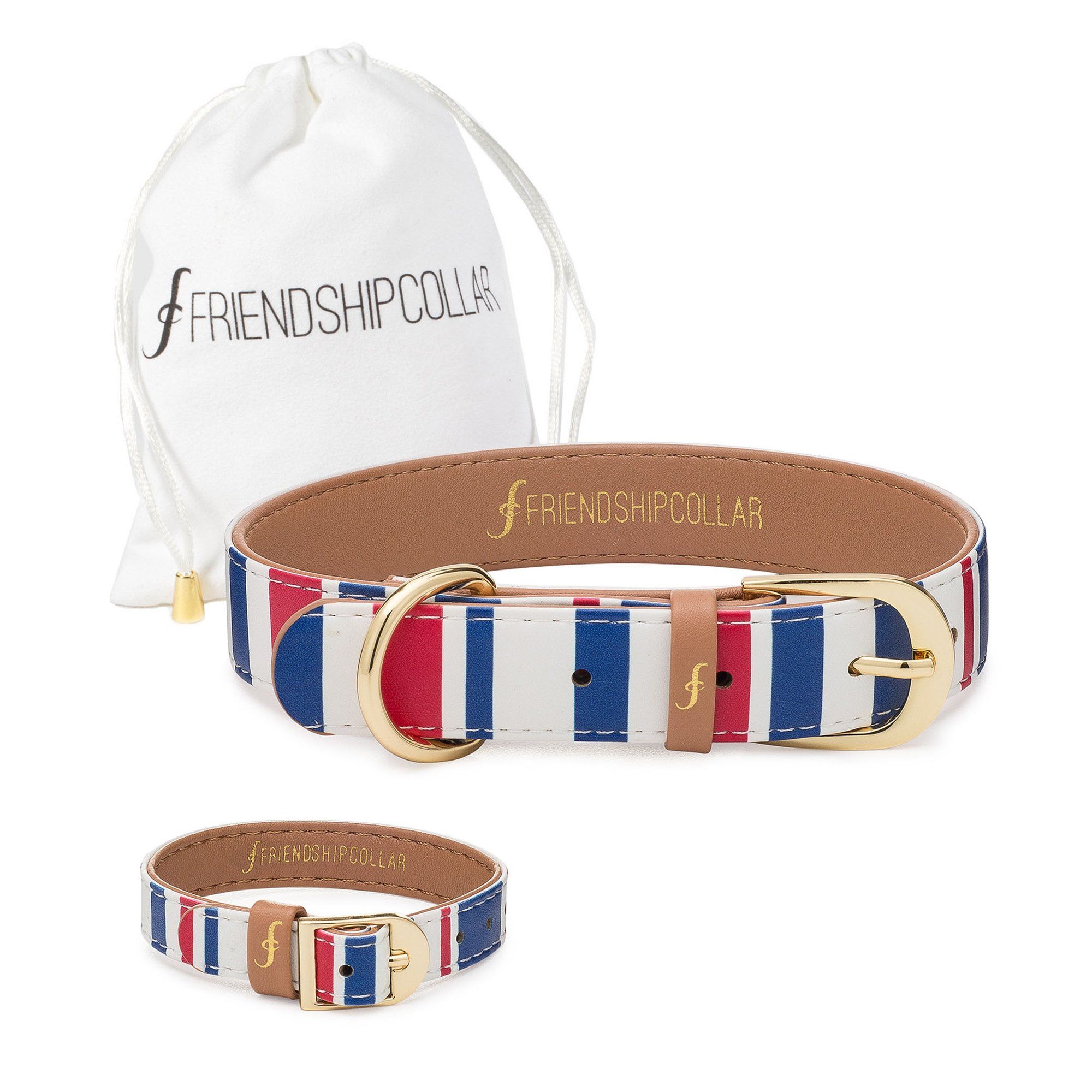 Nautical Pup Friendship Collar & Bracelet Set - XXXS