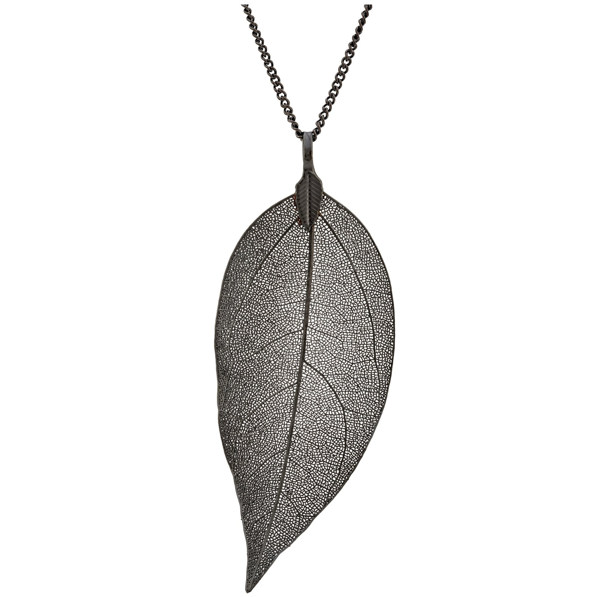 Lustrous Leaf Jewelry - Necklace - Black