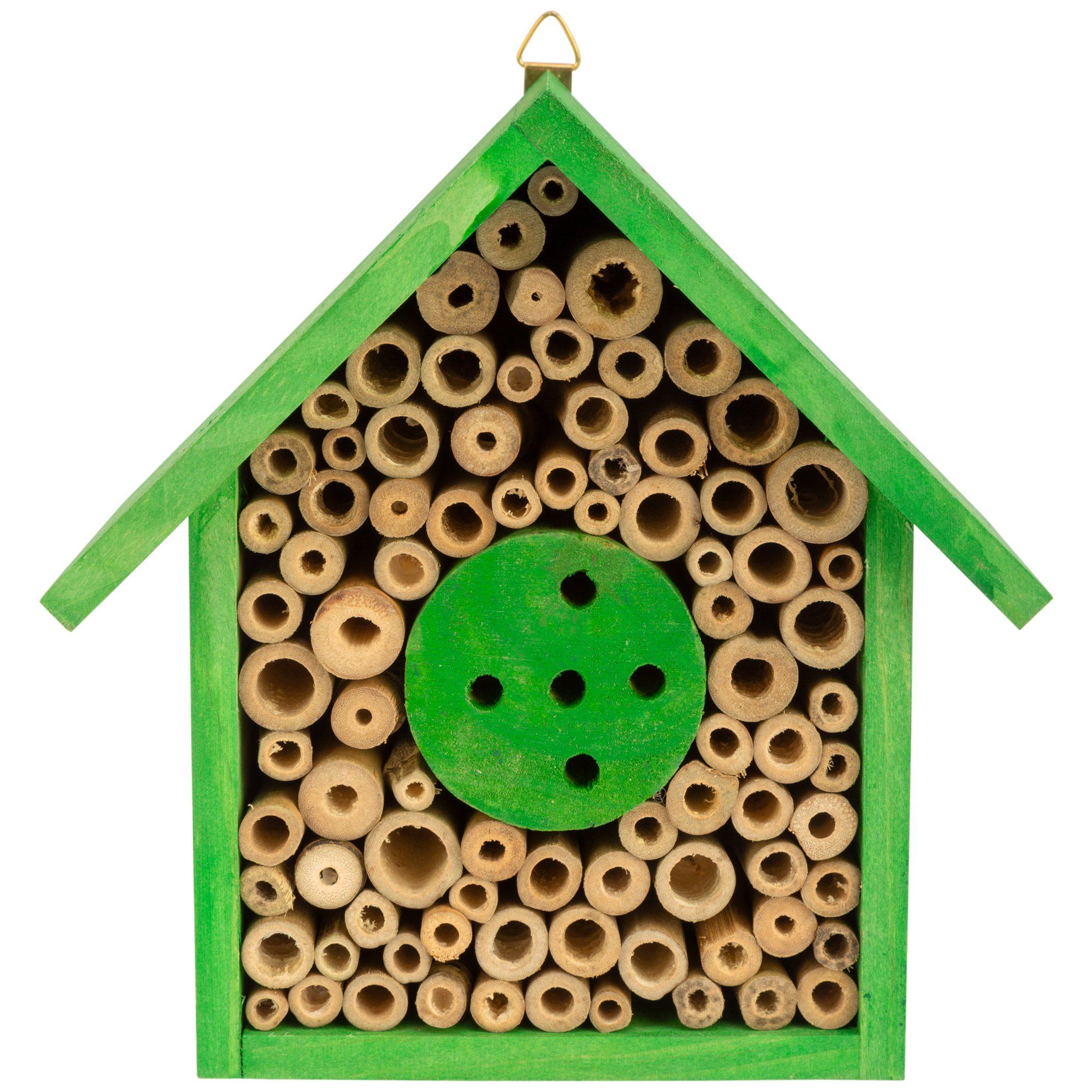 Wooden Bee House , 8 Inch - Green