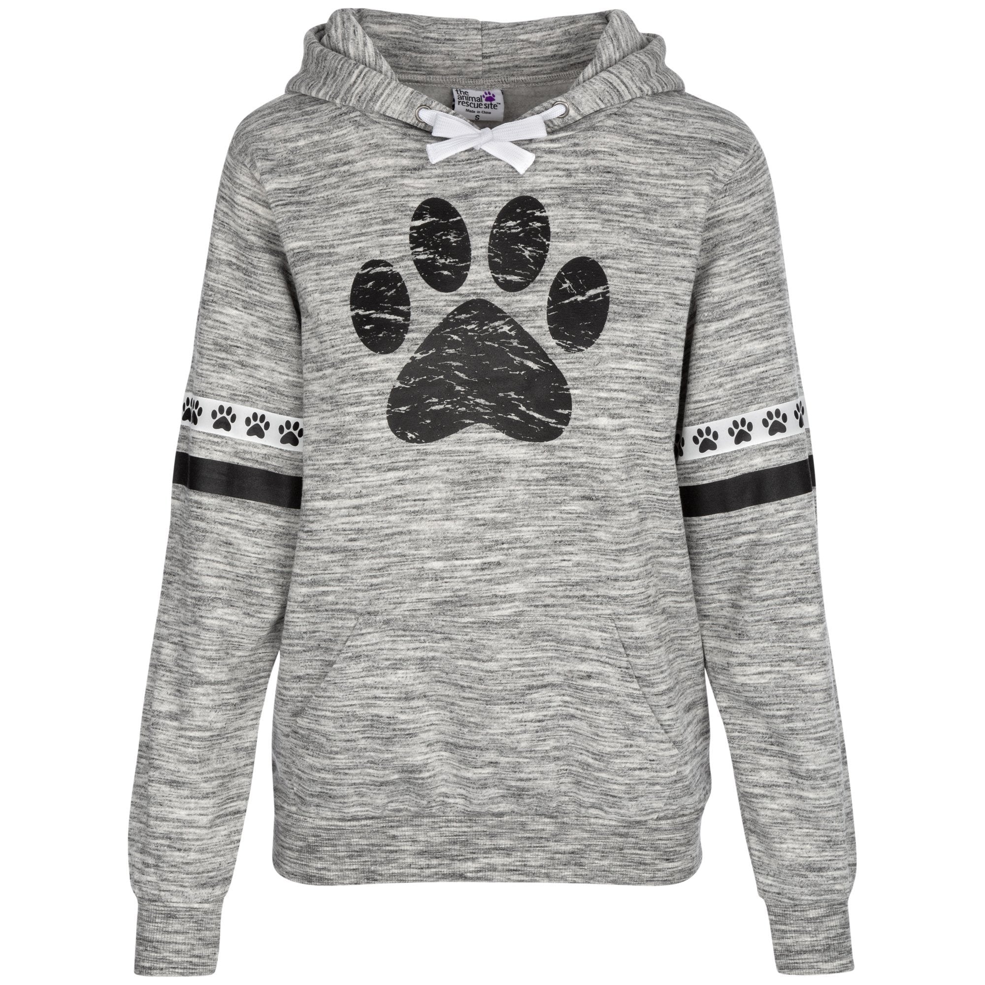 Paws & Stripes Heathered Pullover Hoodie | The Animal Rescue Site