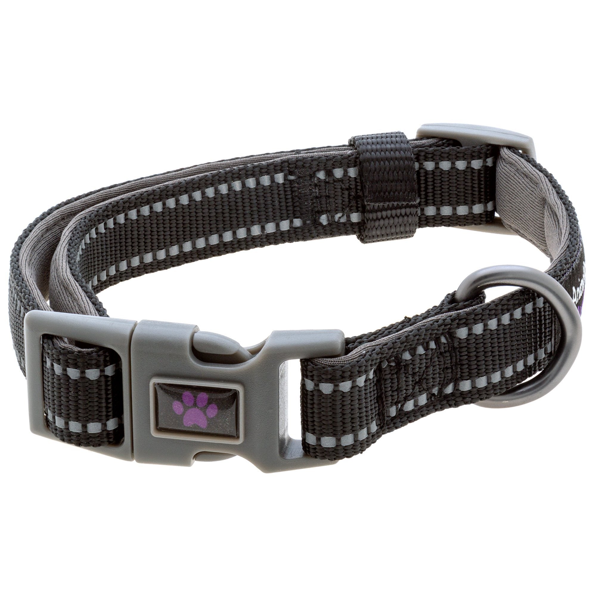 Signature Comfort Reflective Dog Collar - Black - XS