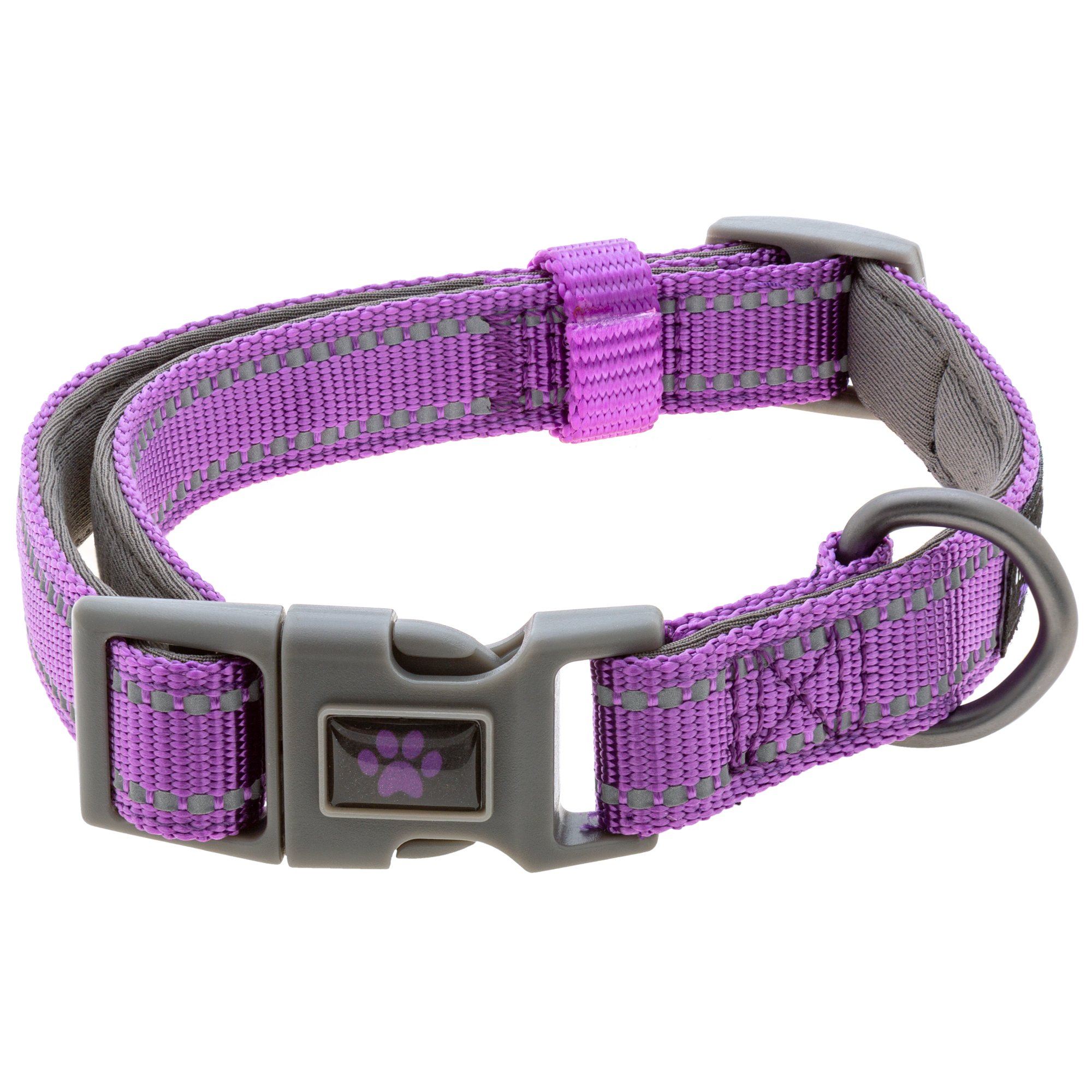 Signature Comfort Reflective Dog Collar - Purple - L