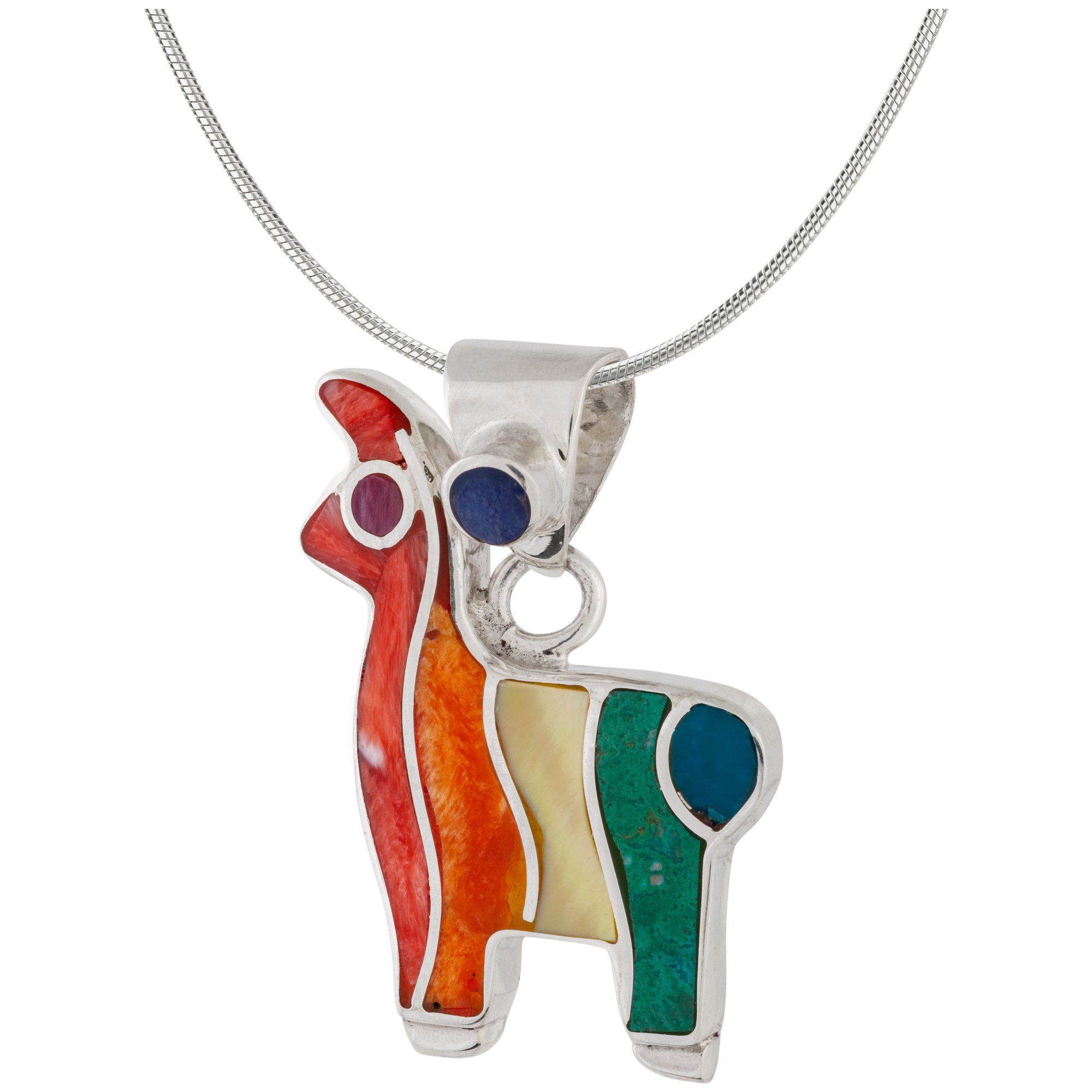 Earth's Splendor Gemstone & Sterling Necklace - Llama - With Snake Chain