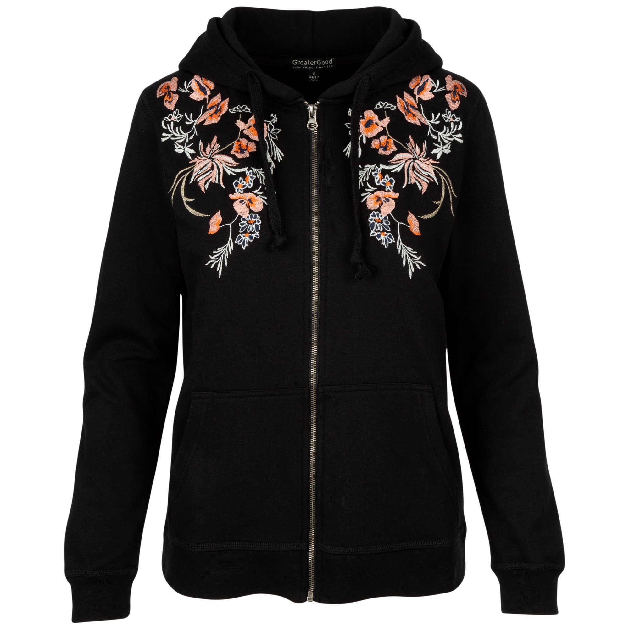 floral zip hoodie