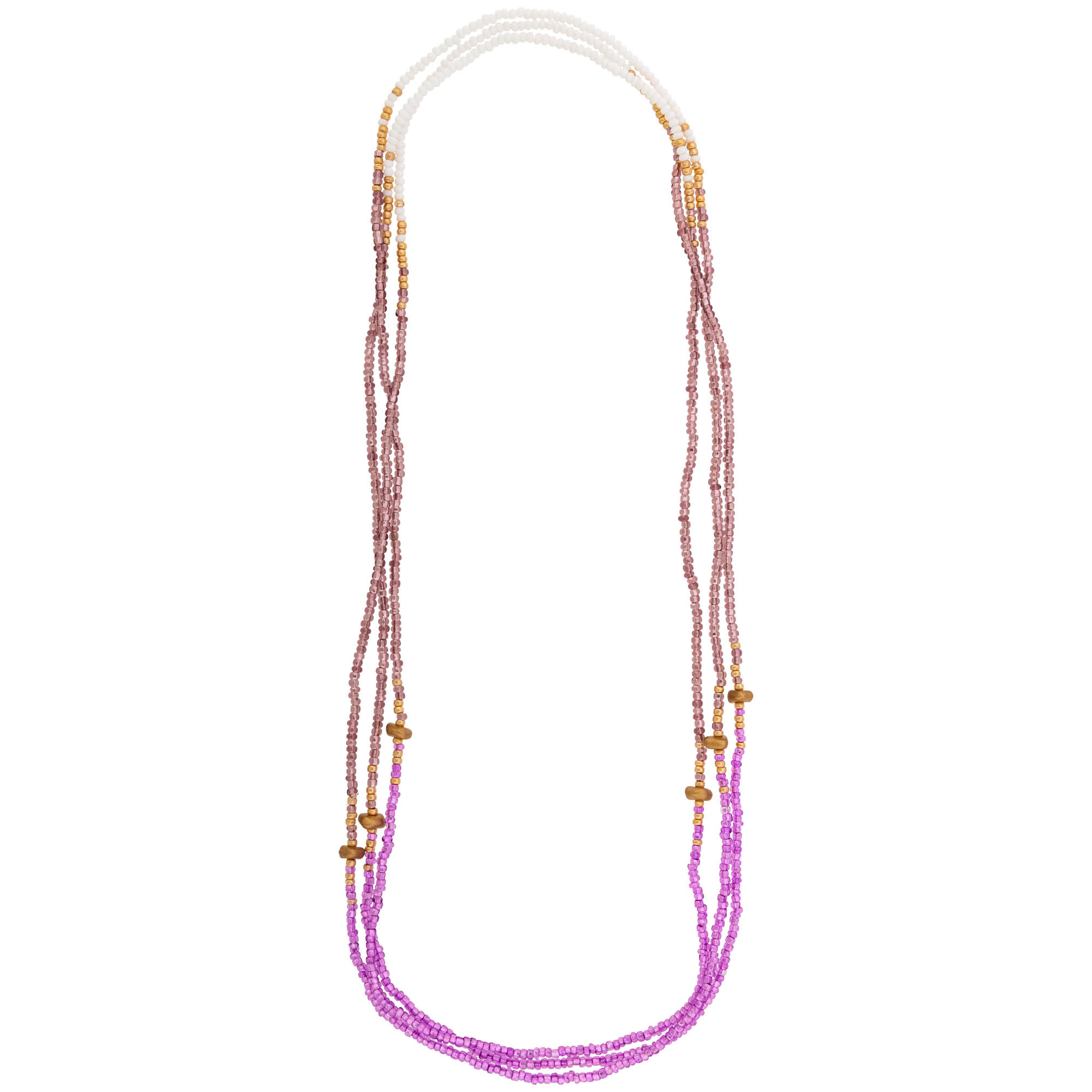Stretch Beaded Necklace - Purple