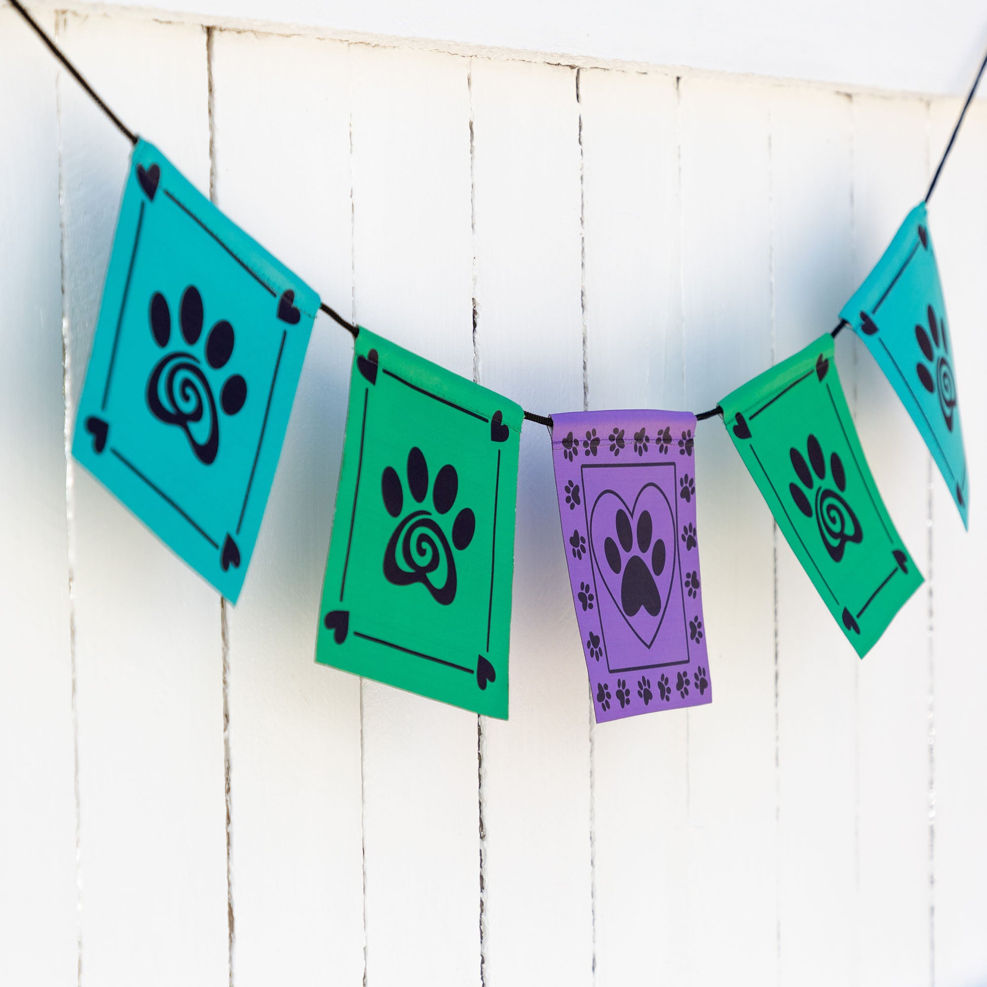 Paw Print Outdoor Flags - Yellow & Red
