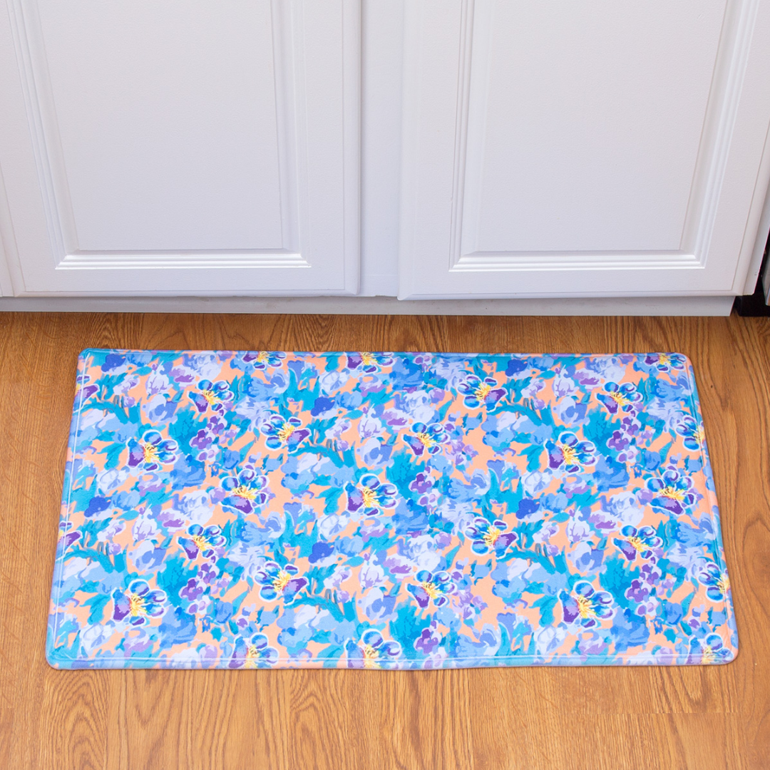 Floral Paw Impressions Memory Foam Mat