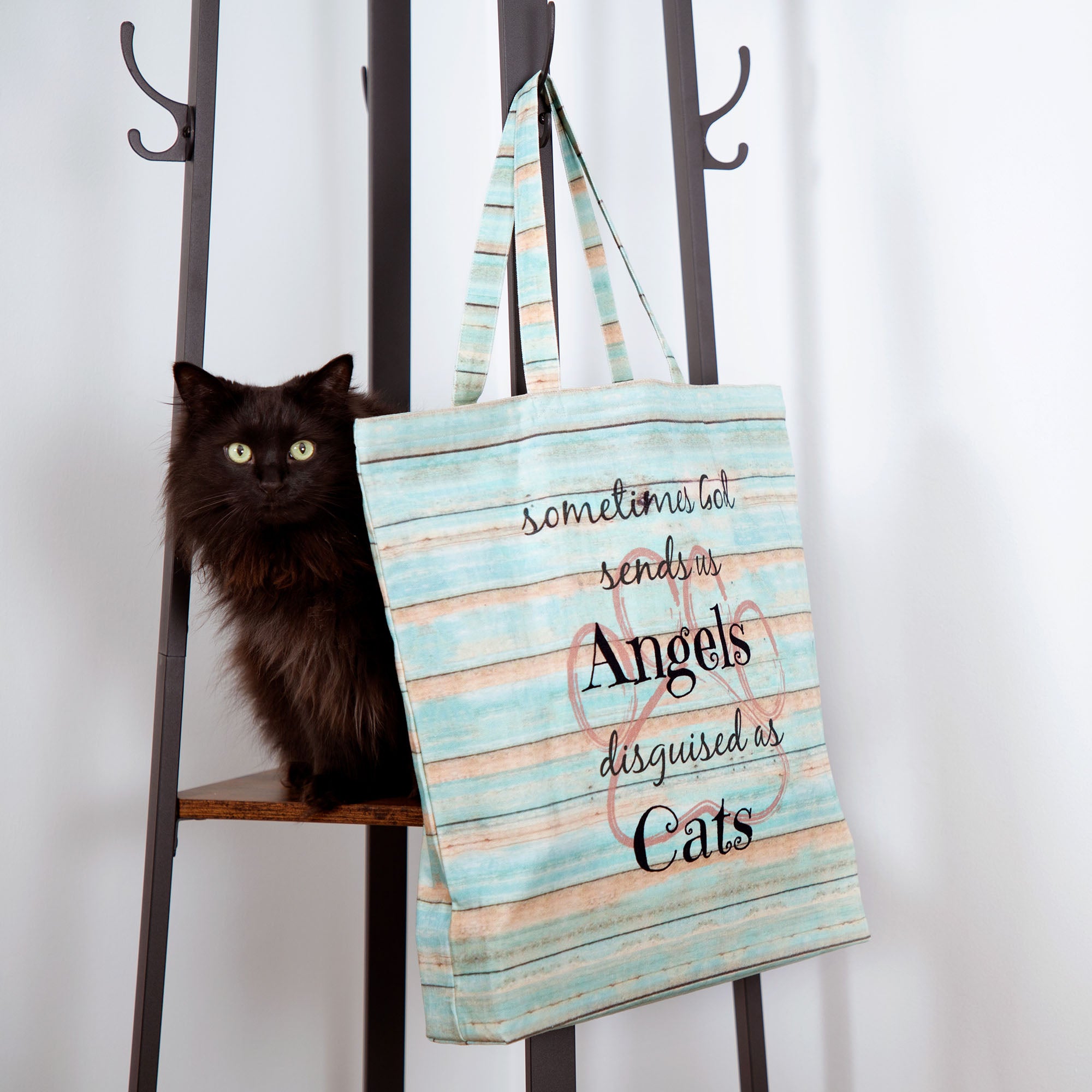 God Sends Us Angels Tote Bag - Cat