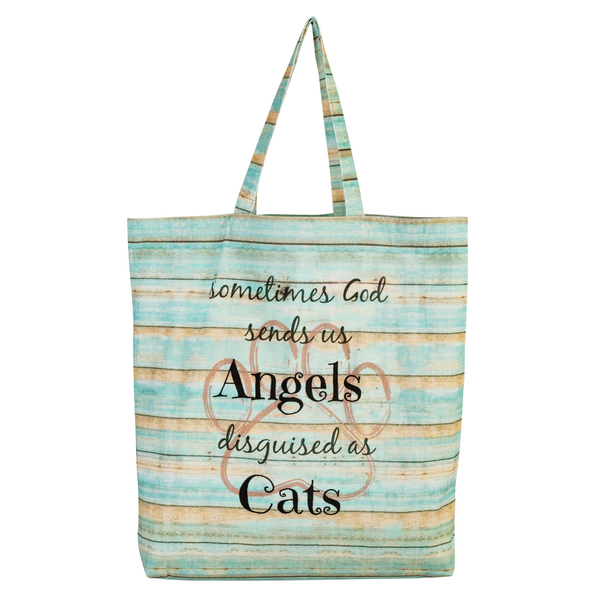 God Sends Us Angels Tote Bag - Cat