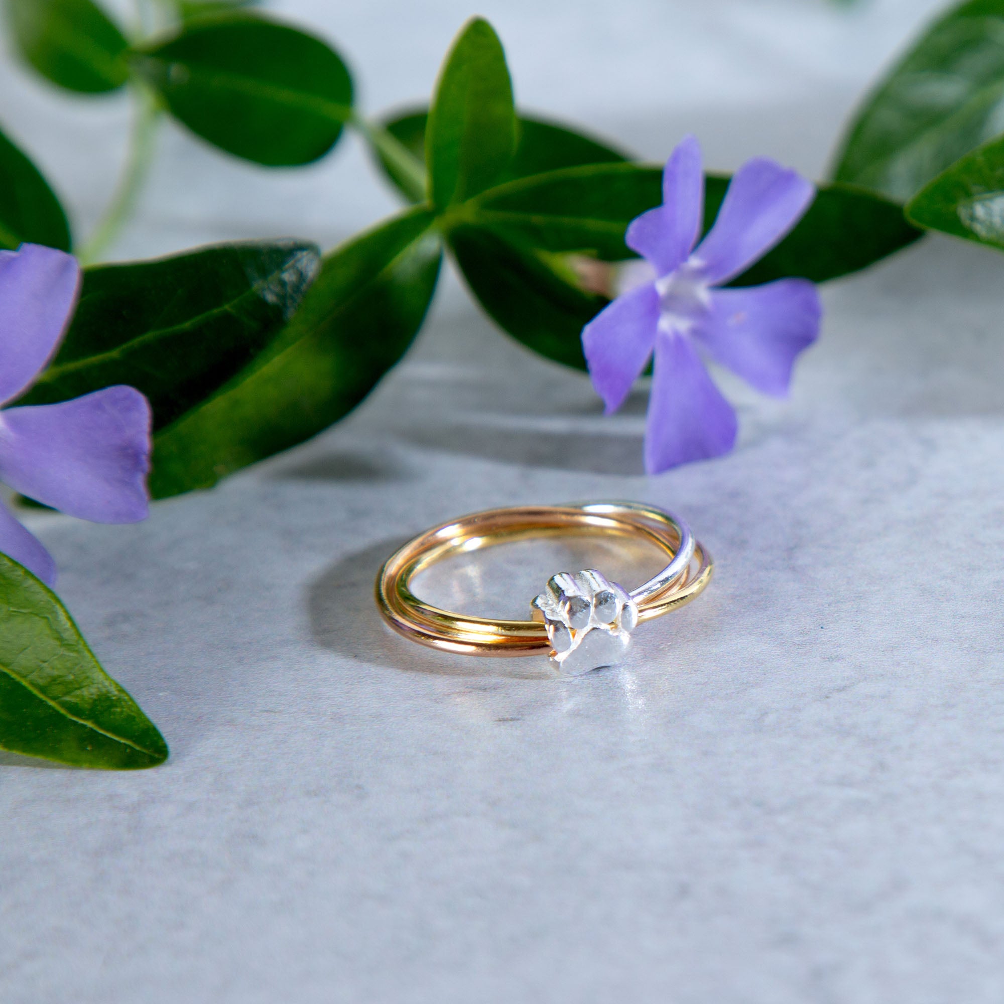 Paw Print Sterling Silver Fidget Ring - 8