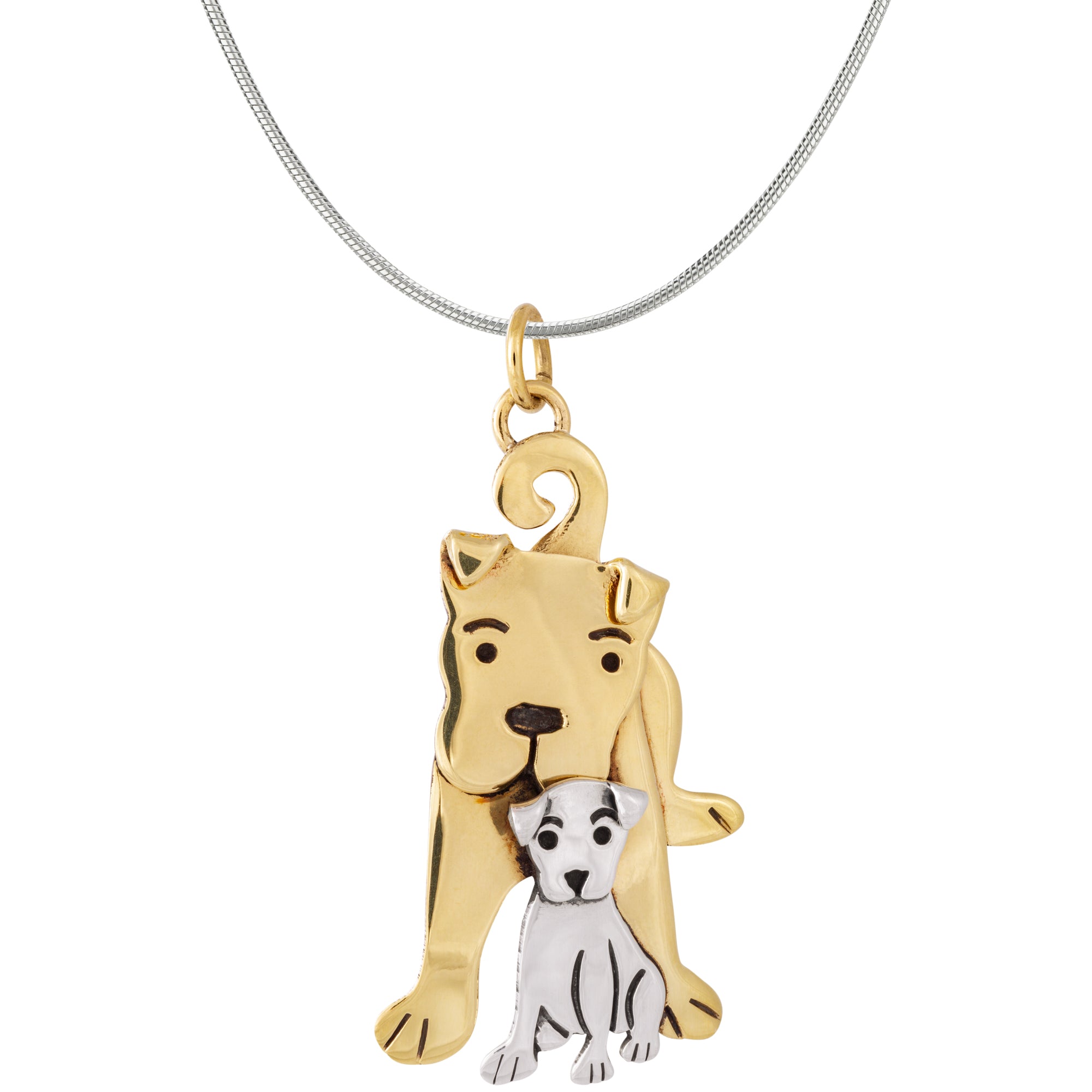 Mama Dog Love Mixed Metal Necklace - Pendant Only