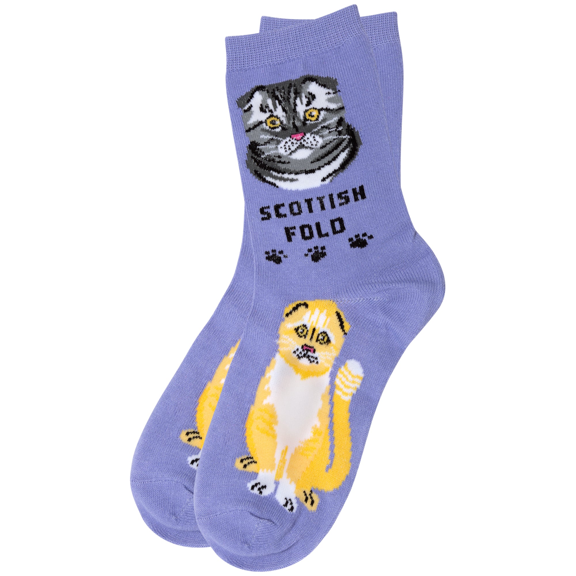 Loving All My Cats Socks - Scottish Fold - Purple
