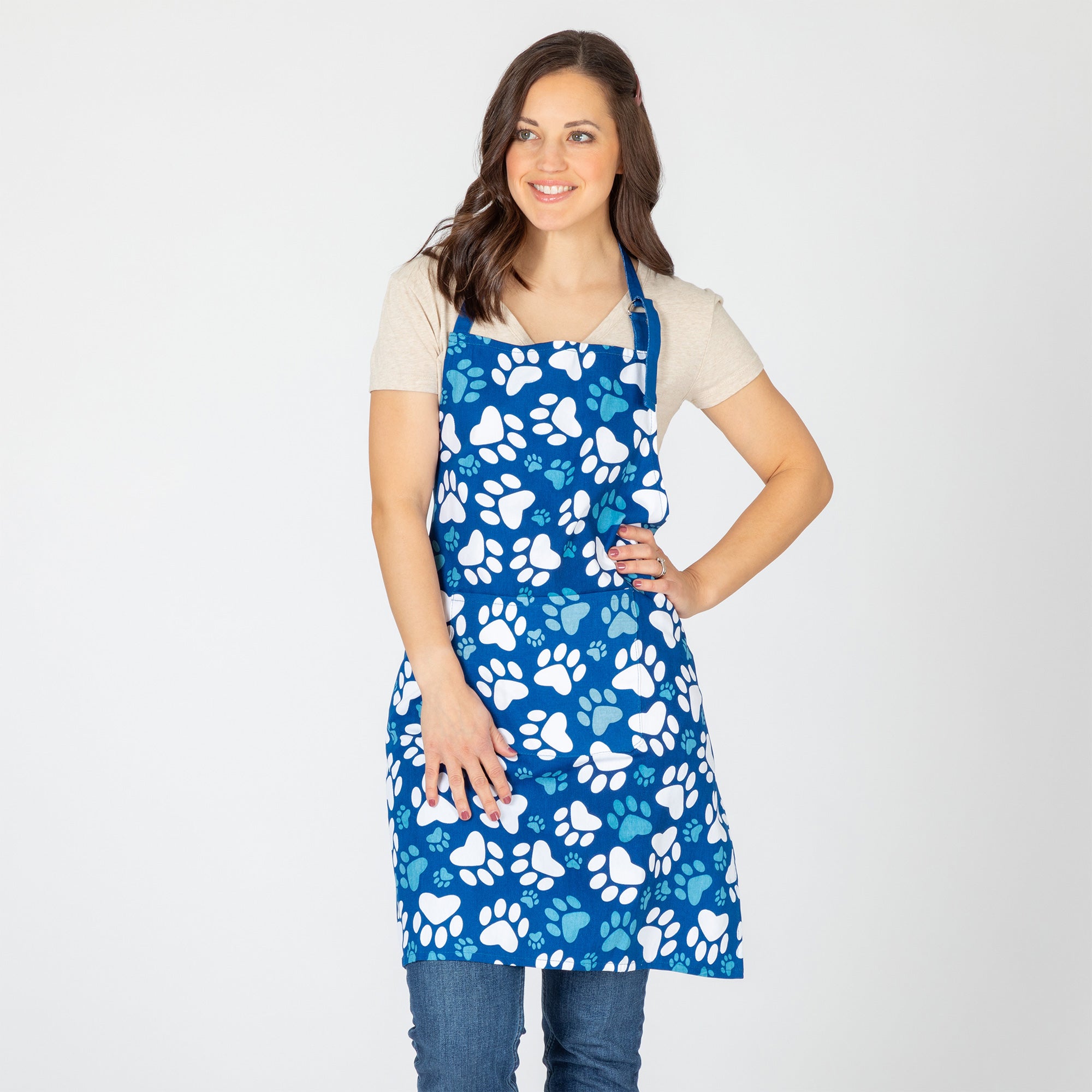 Blue Is My Favorite Paw Print Apron