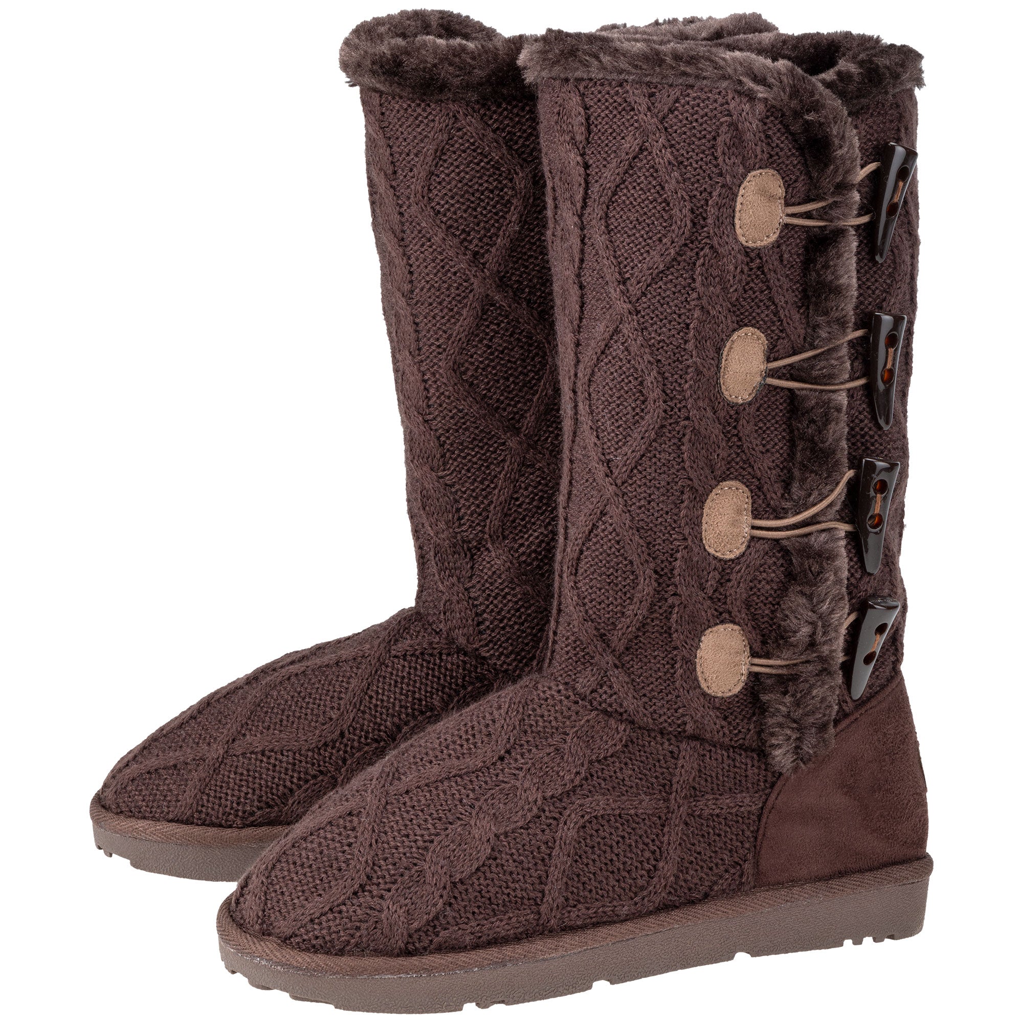 kritiker dynasti Cyclops Paw Print Faux Fur Tall Knit Boots | The Animal Rescue Site
