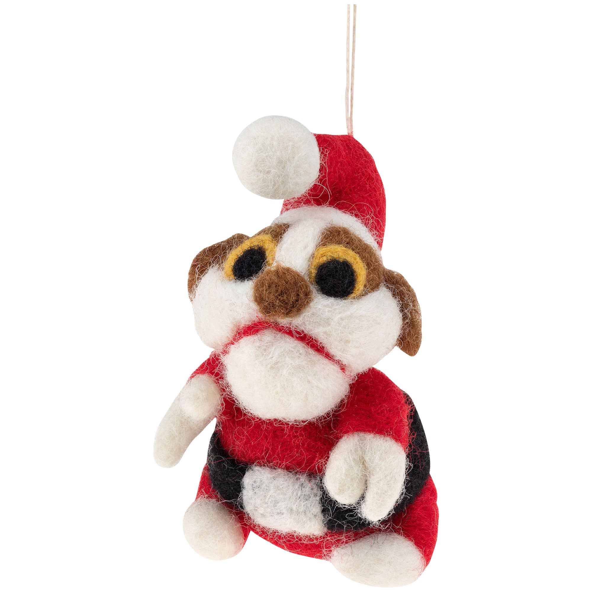 Festive Pet Felt Ornament - Santa Pug