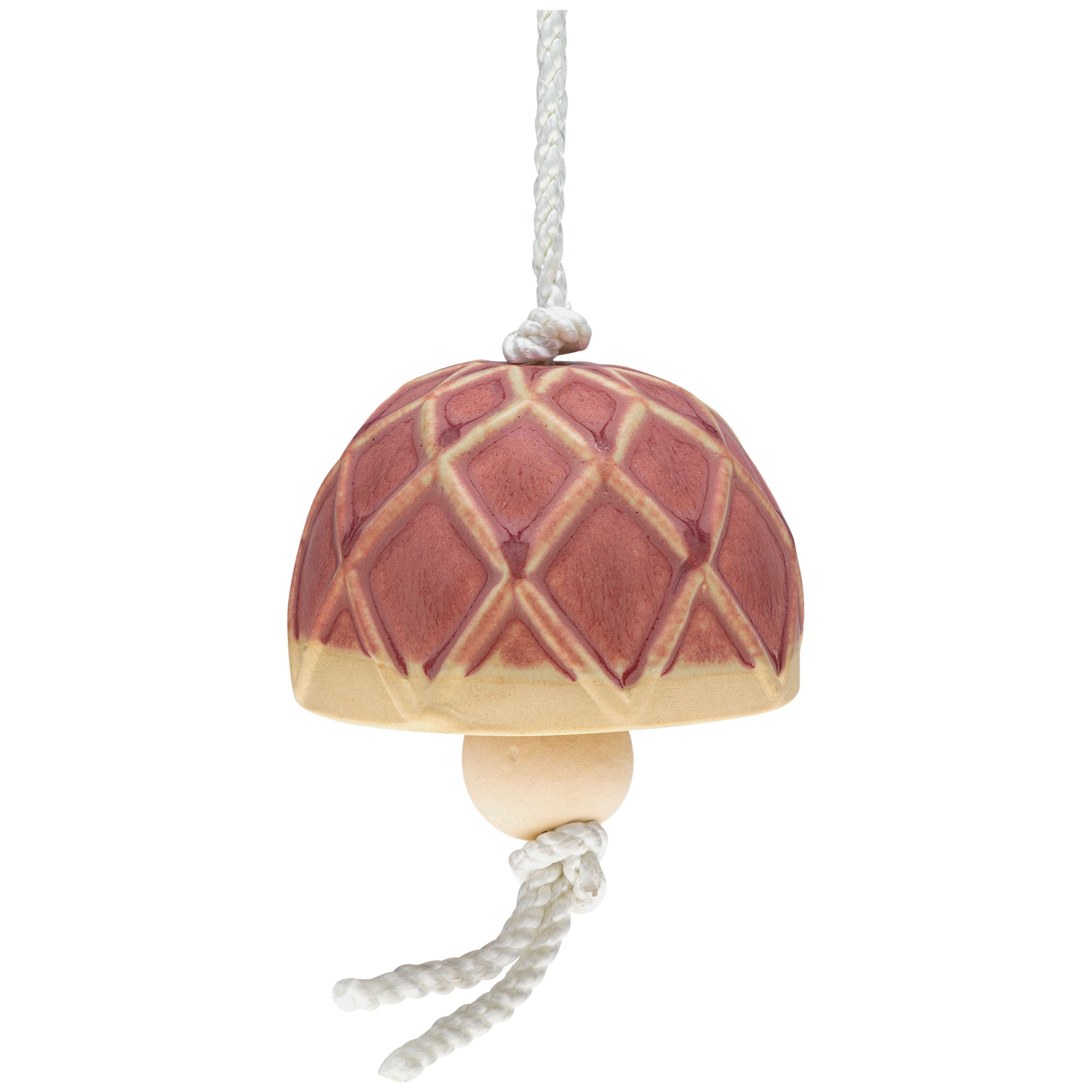 Mushroom Ceramic Bell Wind Chime - Rose