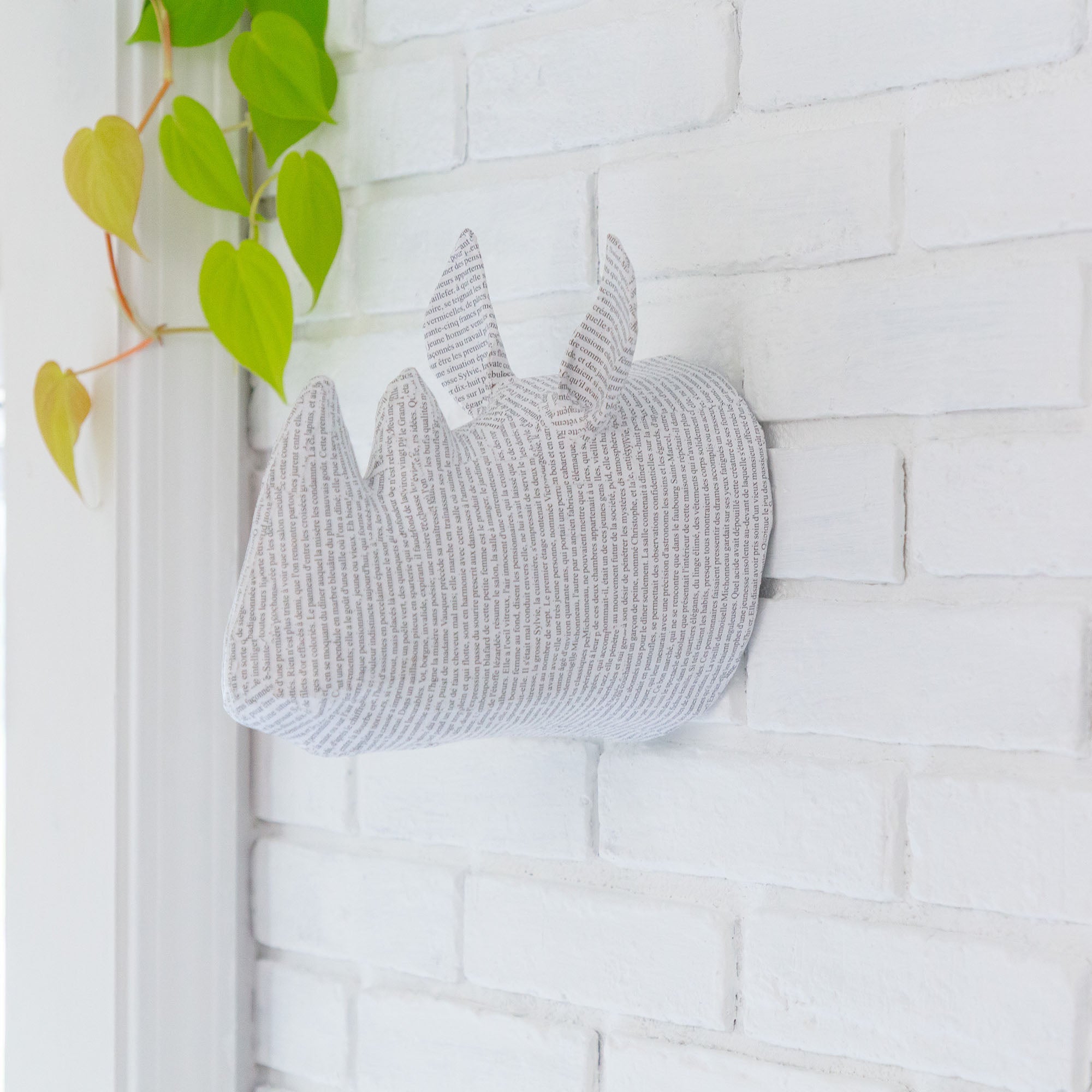 Animal Paper Mache Wall Hanging - Rhino