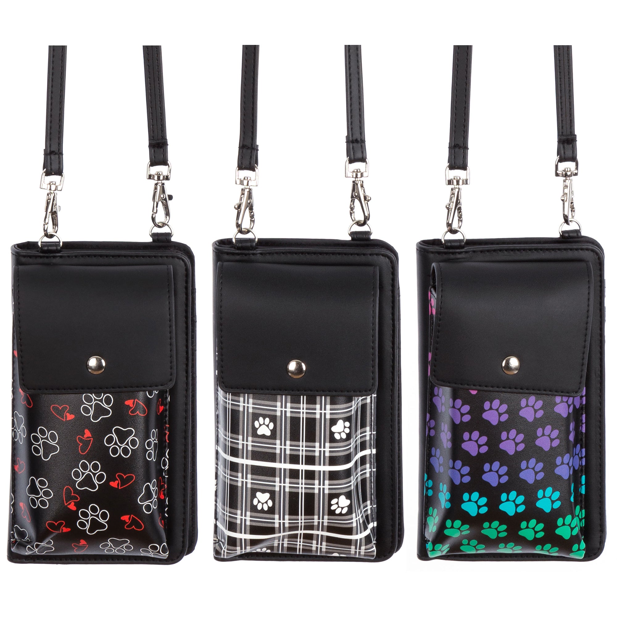 Pawfect Size Crossbody Wallet - Plaid With Paws