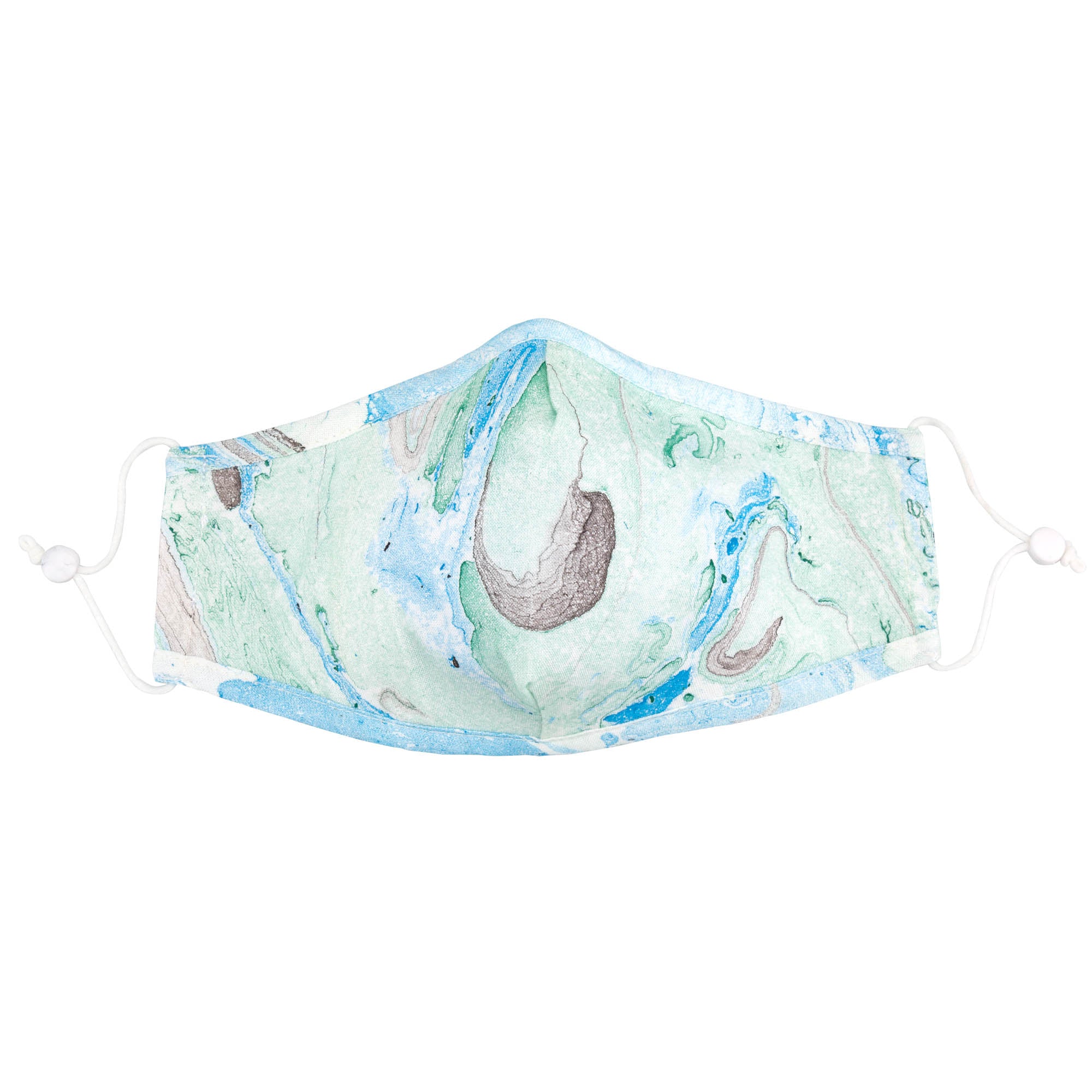 Marbleous Color Face Mask & Headband - Face Mask Only - Green/Blue