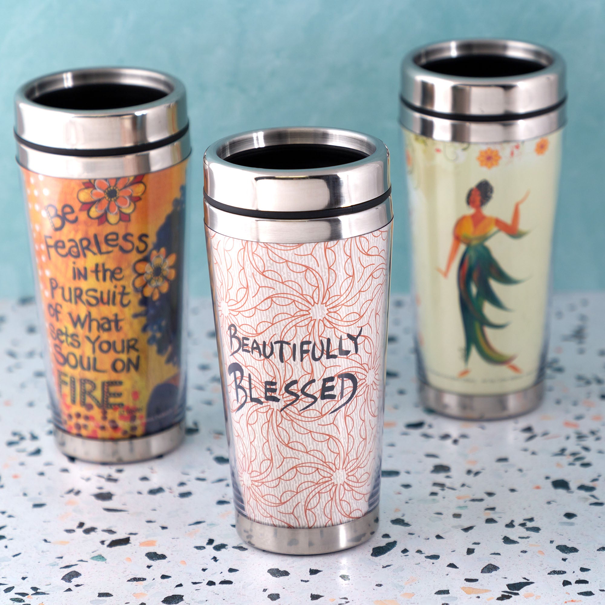 Shades Of Color Travel Mug - Beautifully Blessed
