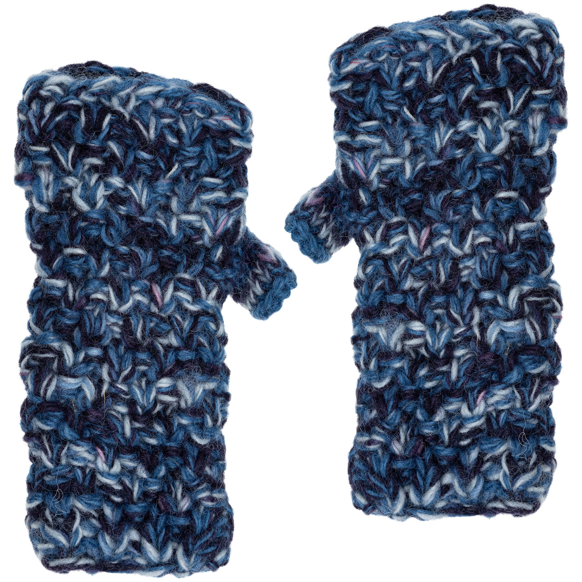 Heathered Wool Winter Accessories - Hand Warmers - Blue
