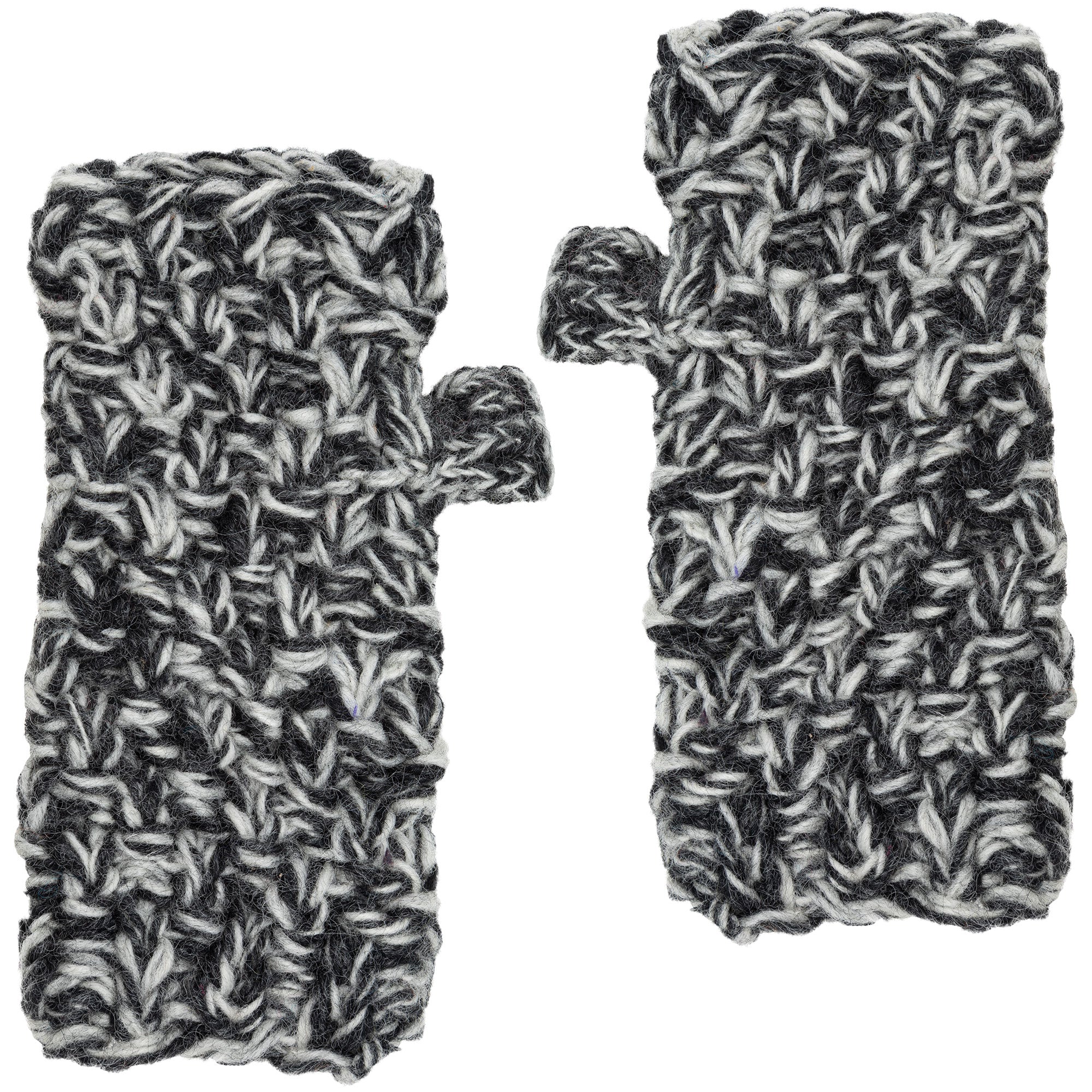 Heathered Wool Winter Accessories - Hand Warmers - Black