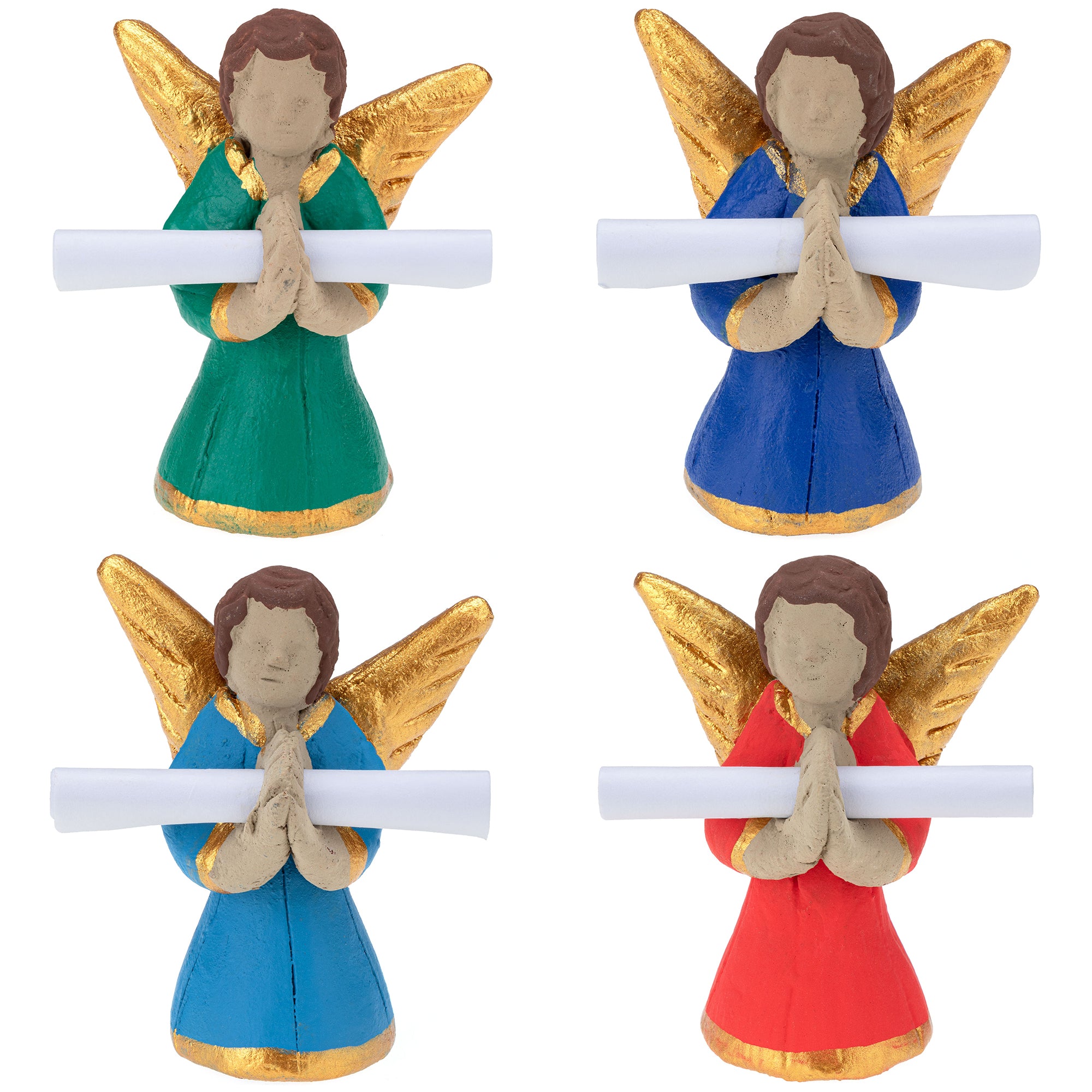 Ceramic Messenger Angel Figurine - Turquoise
