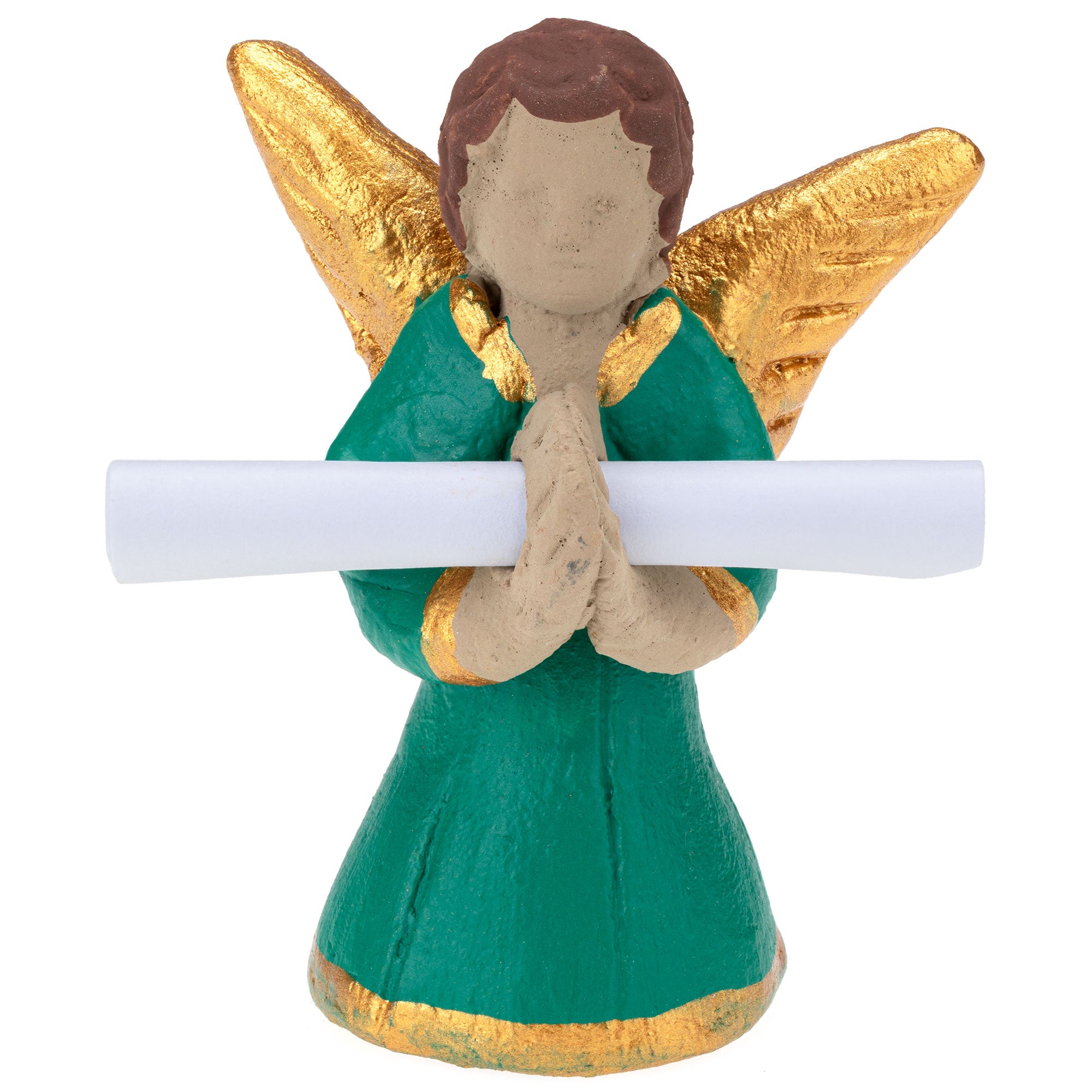 Ceramic Messenger Angel Figurine - Green