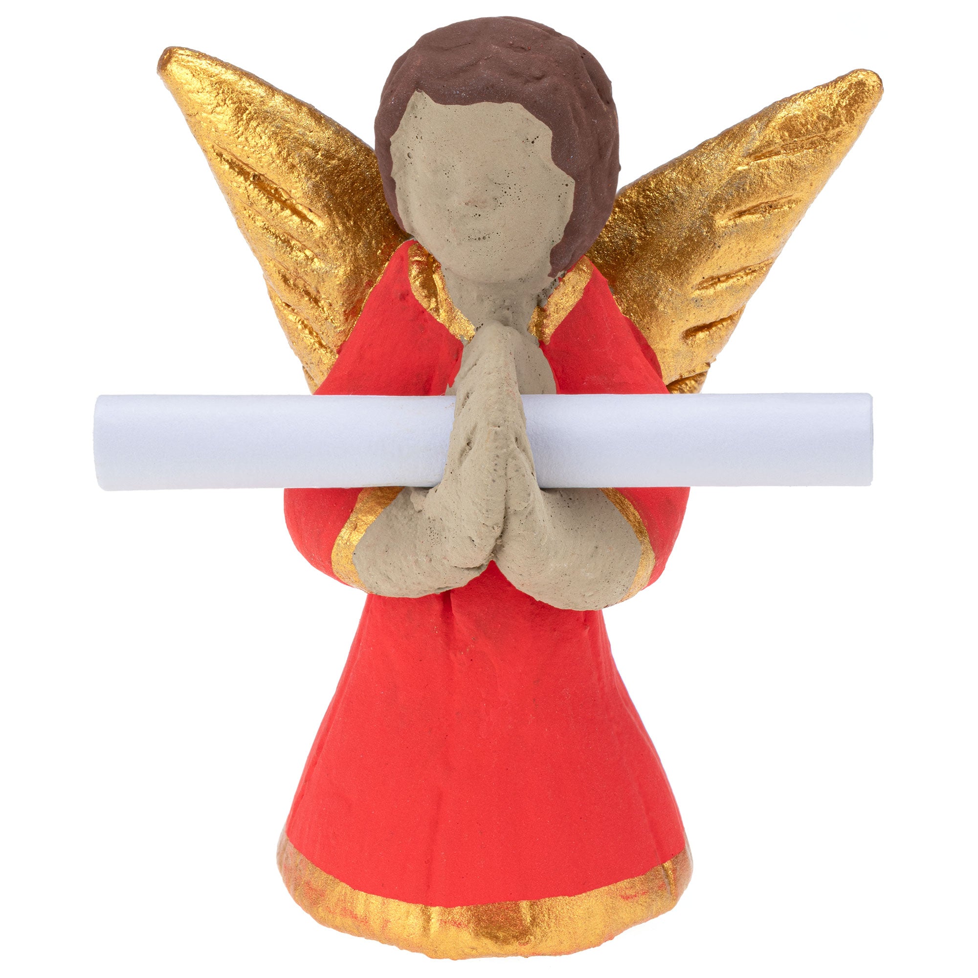 Ceramic Messenger Angel Figurine - Red