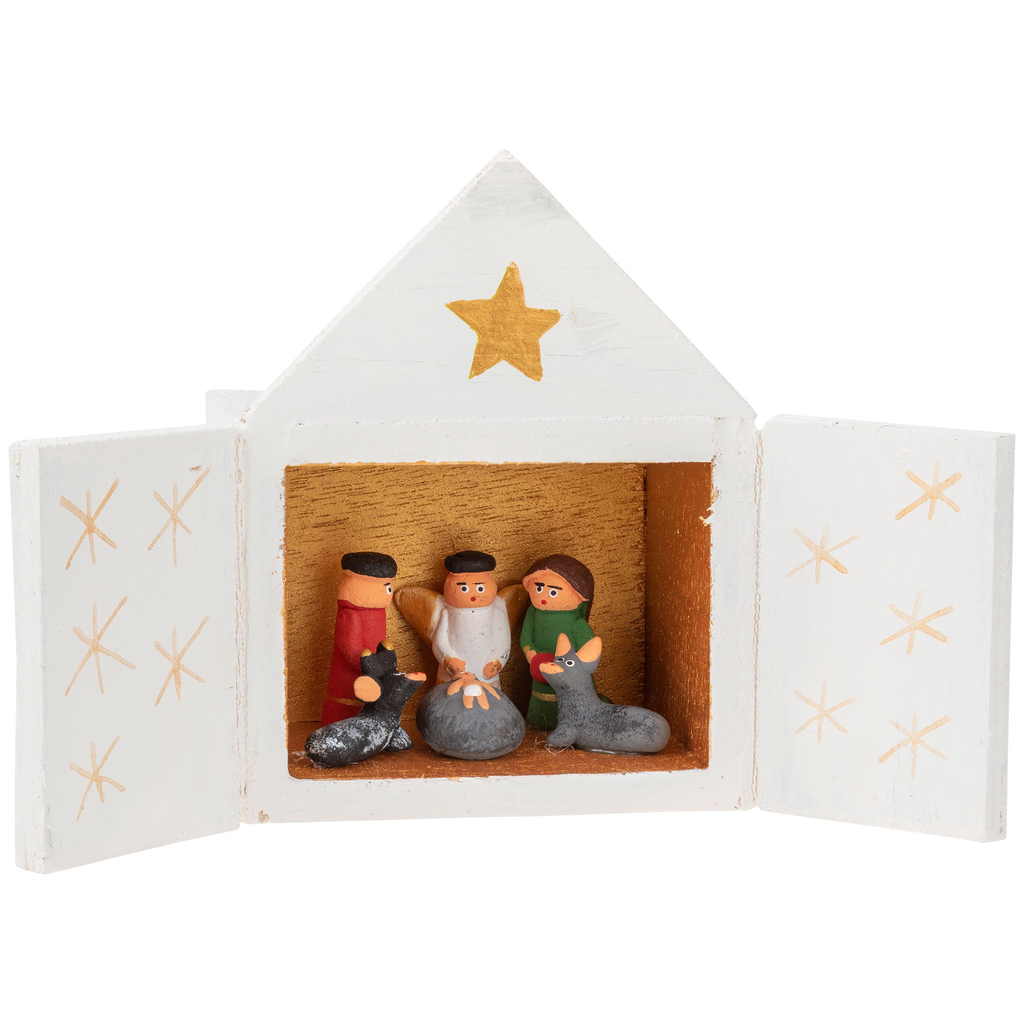 Guatemalan Nativity In A House - White