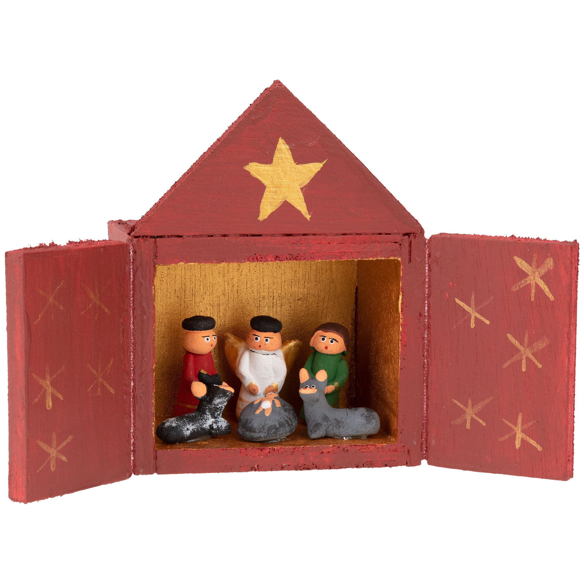 Guatemalan Nativity In A House - Red