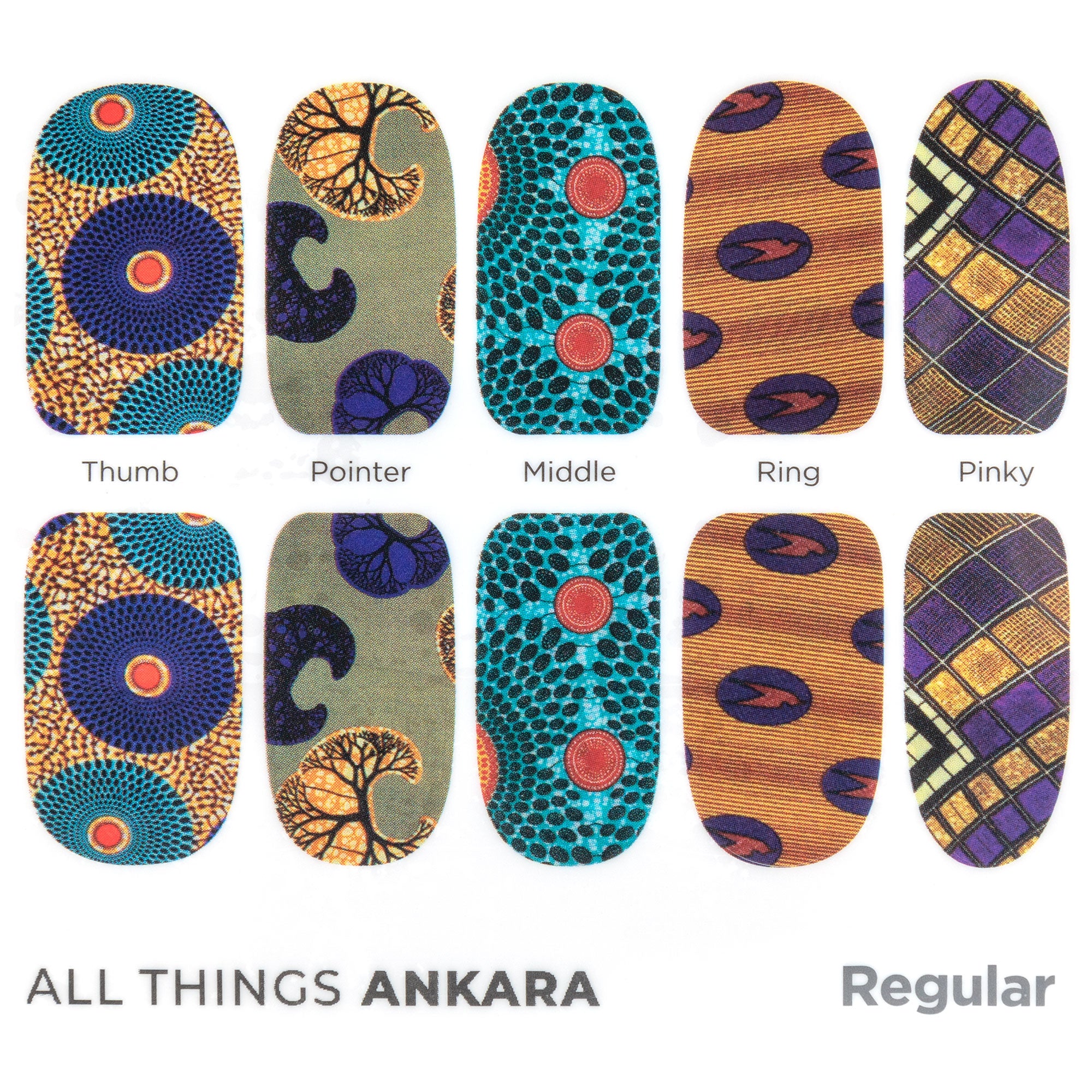 African Print Nail Wraps - Armada