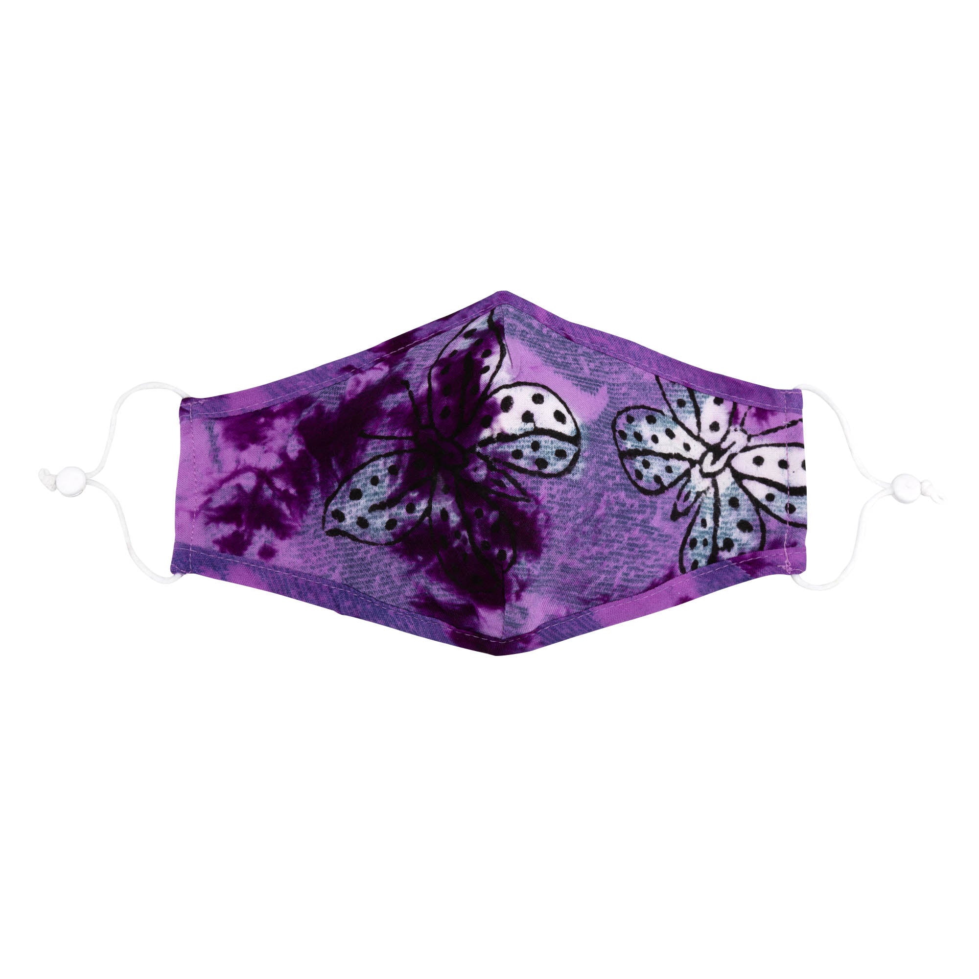 Butterflies In Bloom Face Mask & Headband - Face Mask Only - Purple