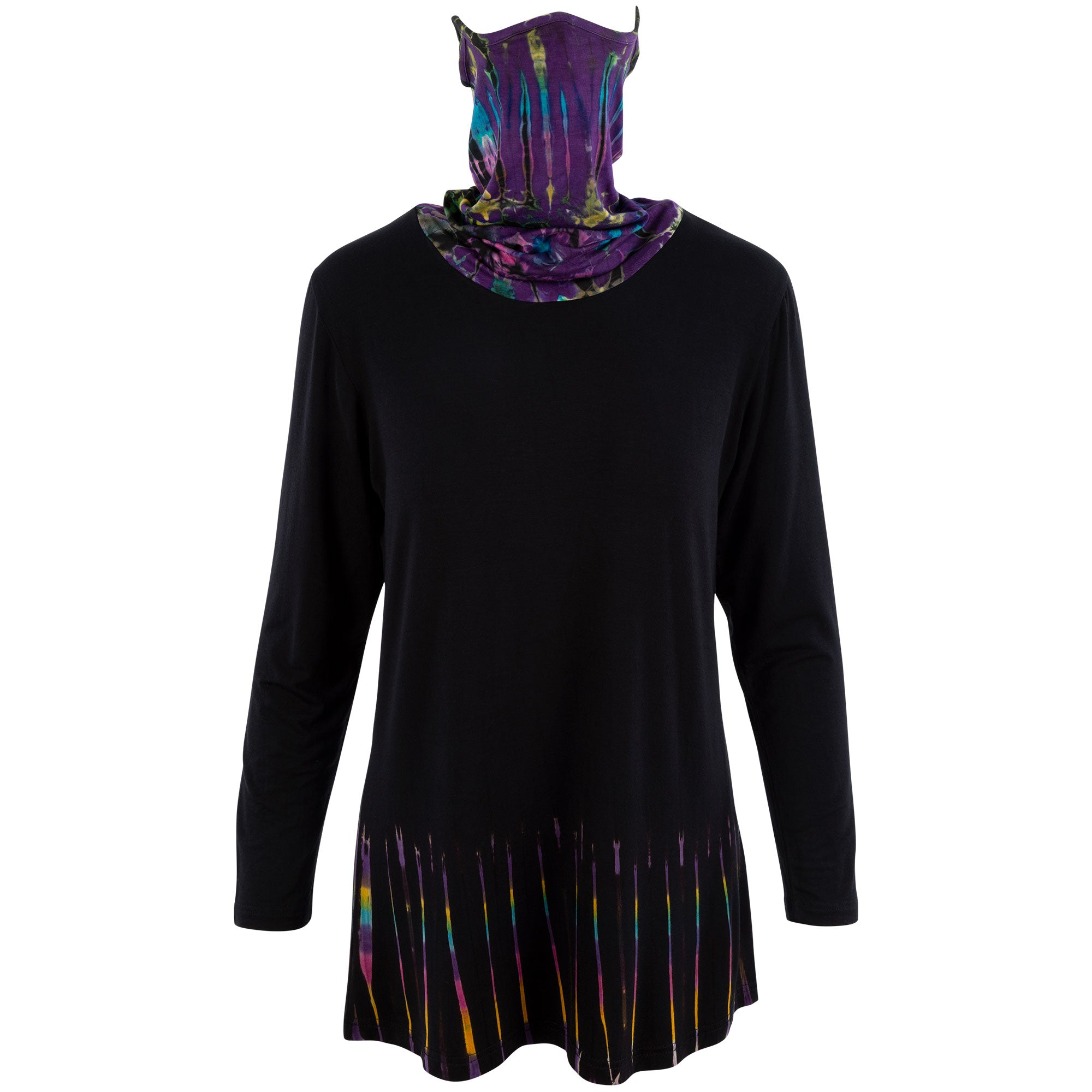 Tie-Dye Tunic With Face Mask - Purple Haze - S