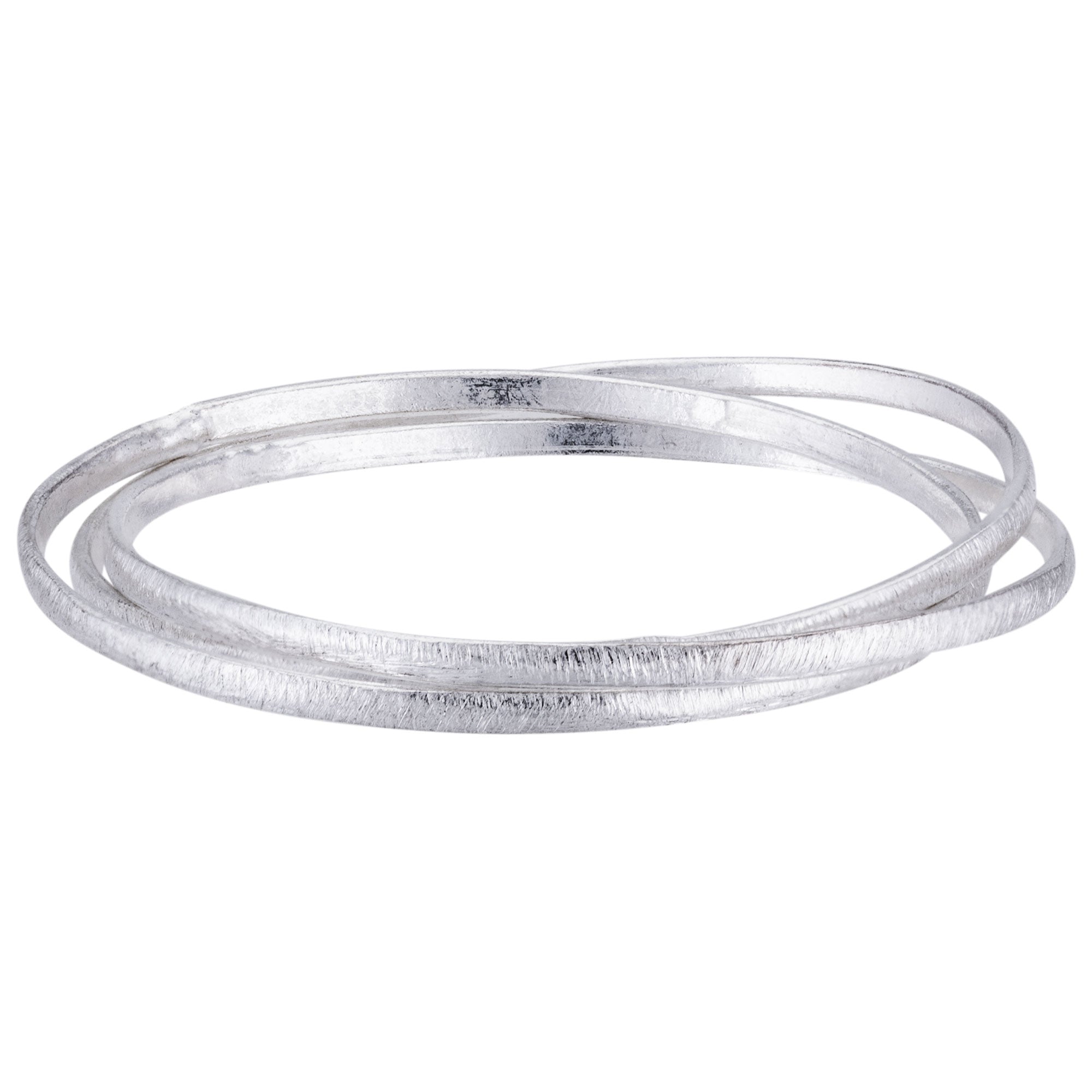 Brushed Sterling Silver Multi Wire Ring - 8