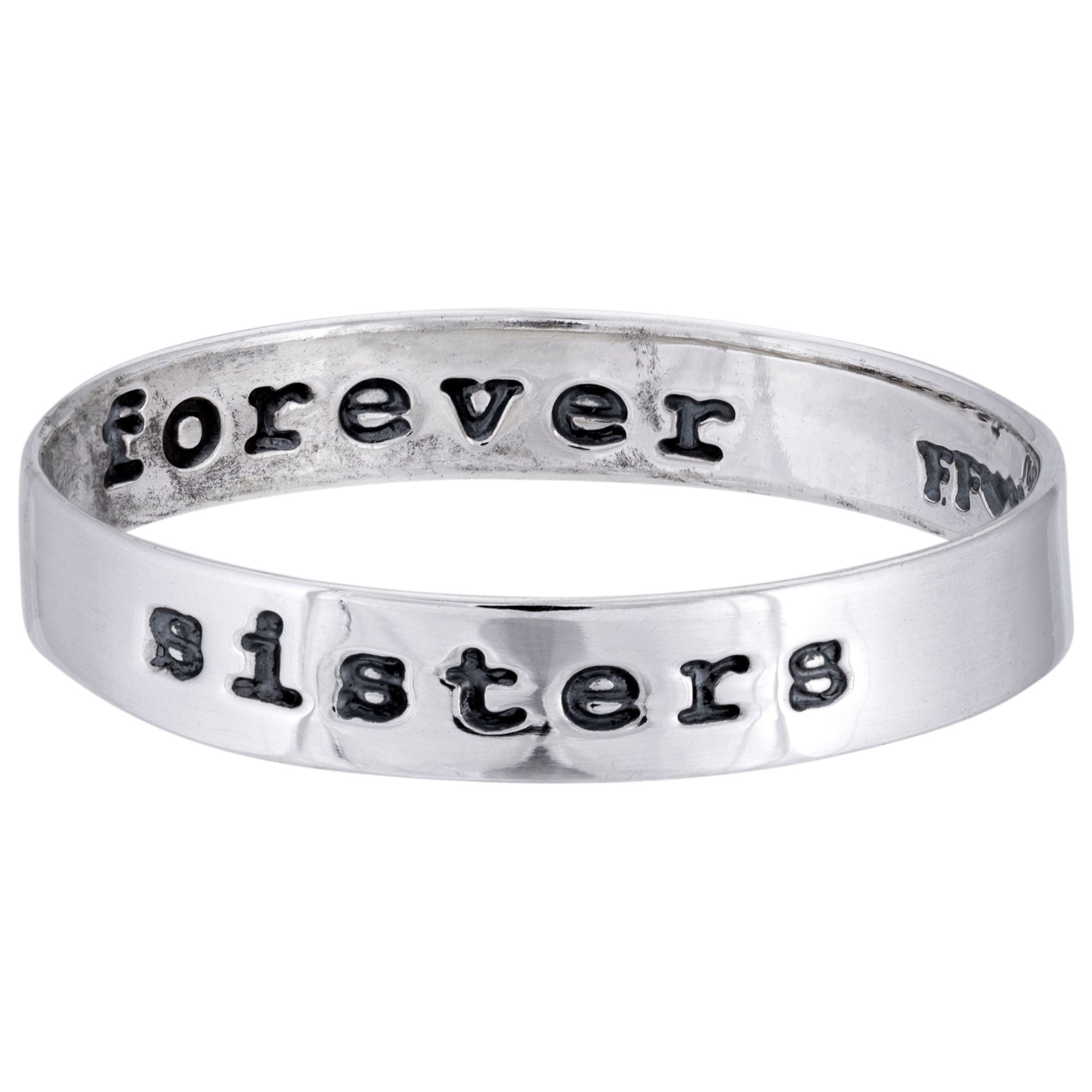 Sisters Forever Sterling Silver Ring - 8