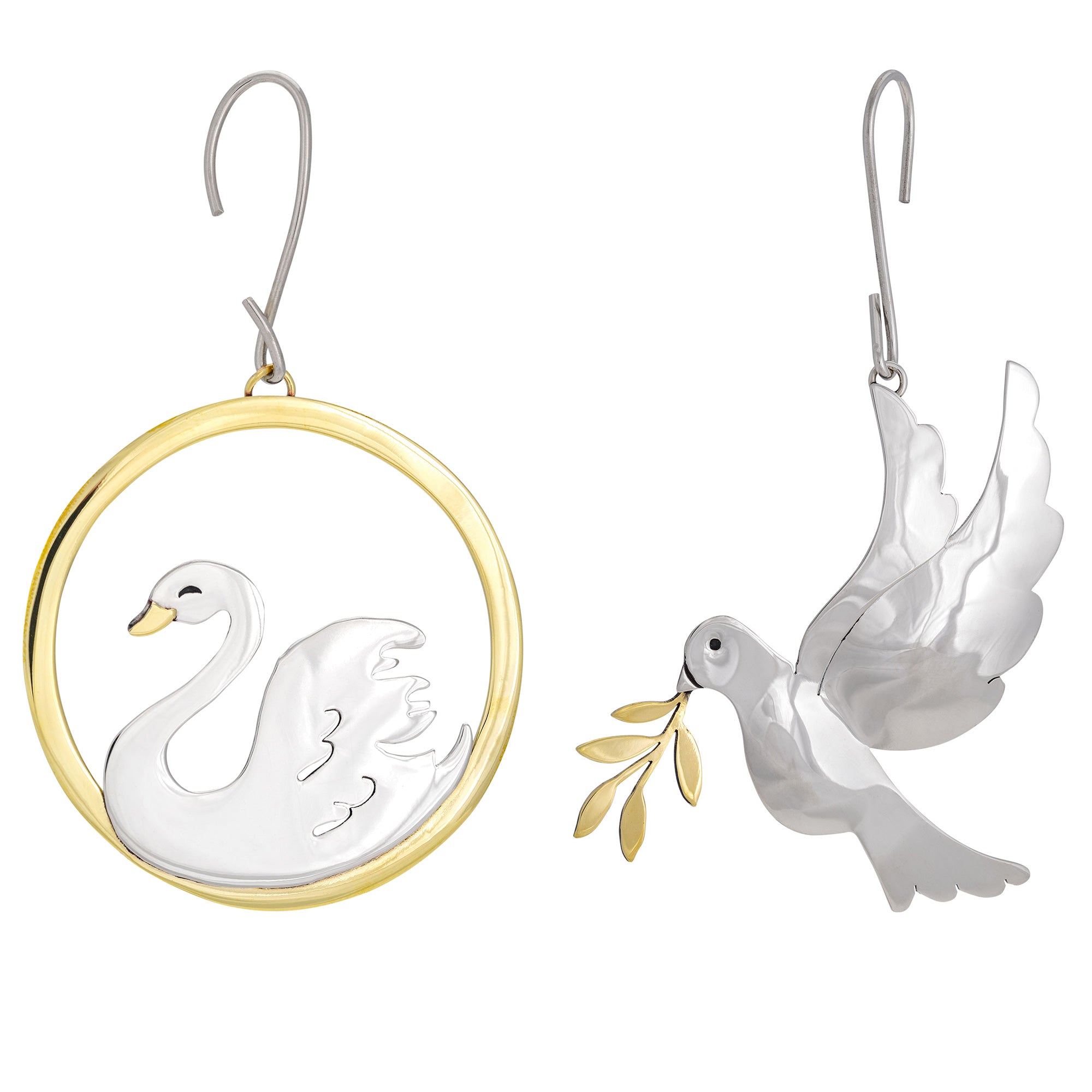 Brilliant Bird Mixed Metals Ornament - Swan