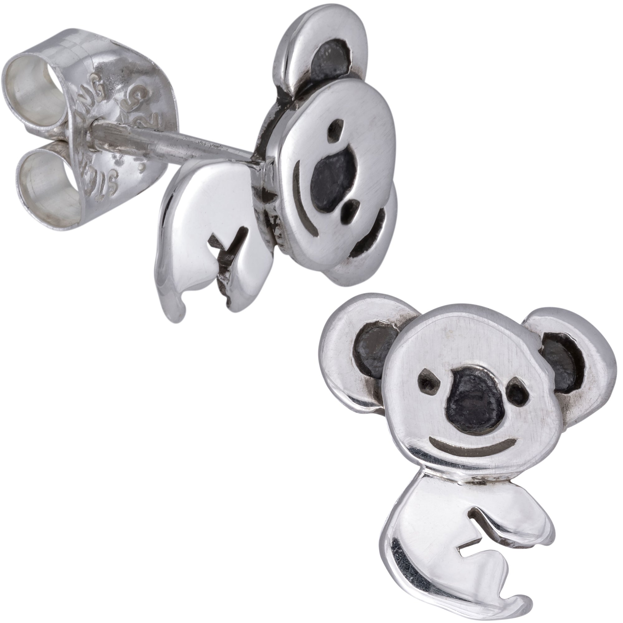 Sterling Koalas Post Earrings - Full Body