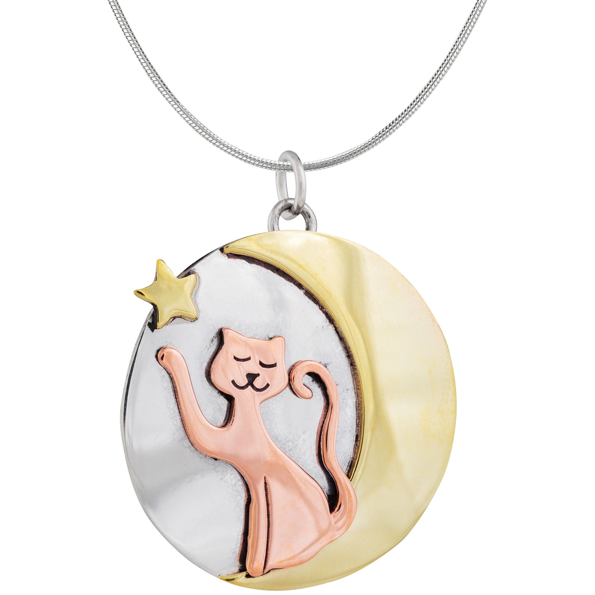 Star Bright Cat Sterling Necklace - Pendant Only