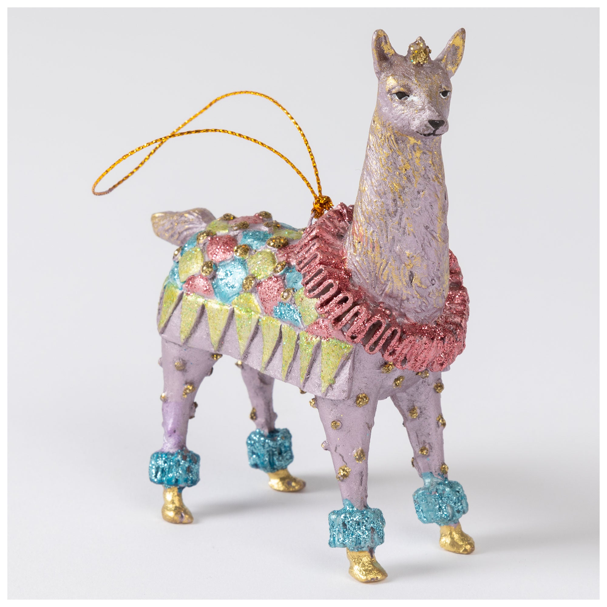 Merry Llama Ornament - Purple