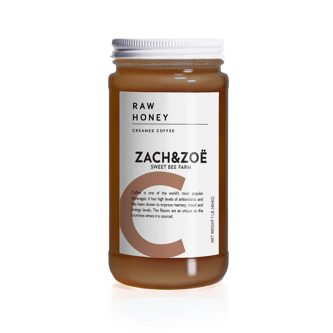 Zach And Zoe Sweet Bee Farm Raw Unfiltered Honey - 16 Oz. - Creamed Coffee