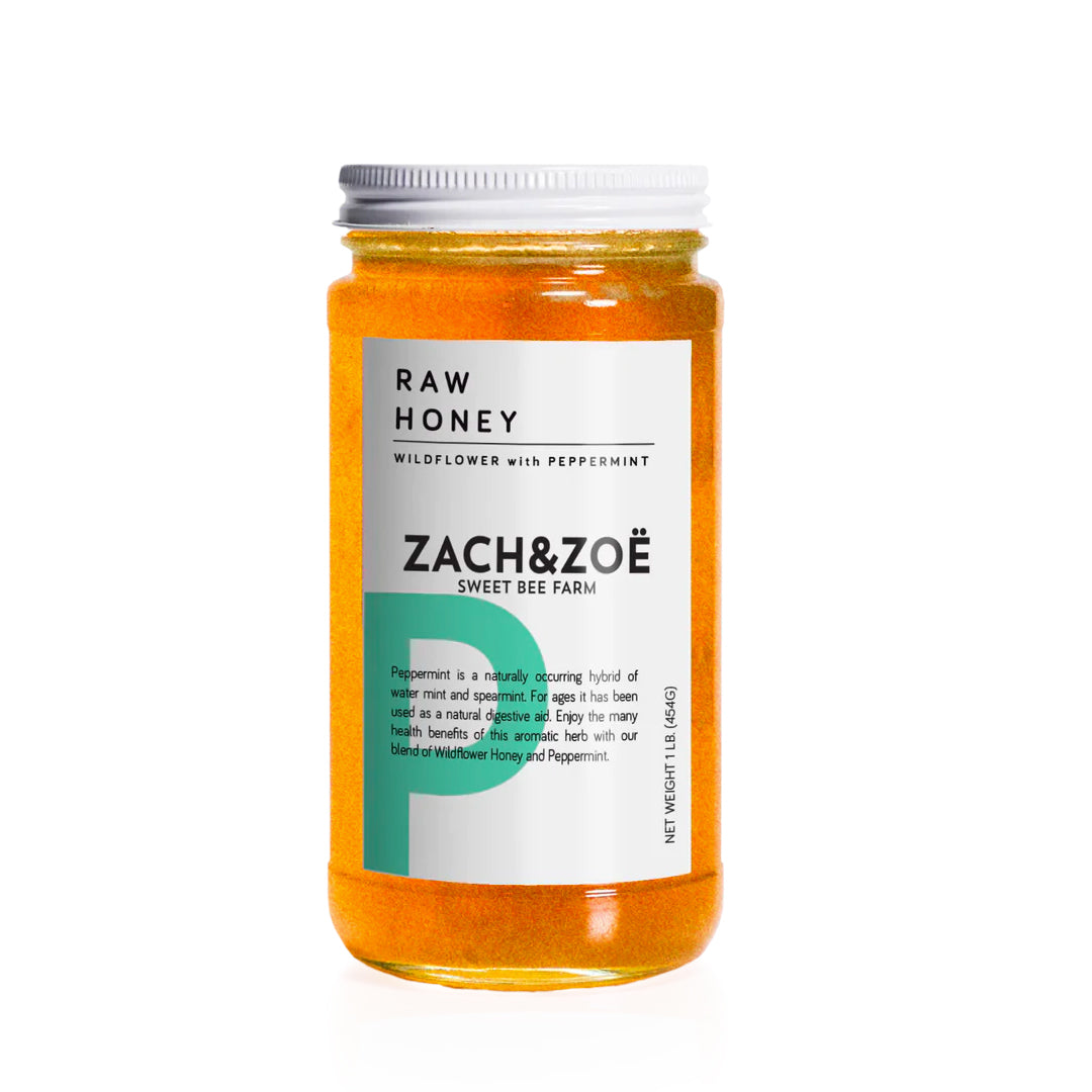 Zach And Zoe Sweet Bee Farm Raw Unfiltered Honey - 16 Oz. - Wildflower With Peppermint