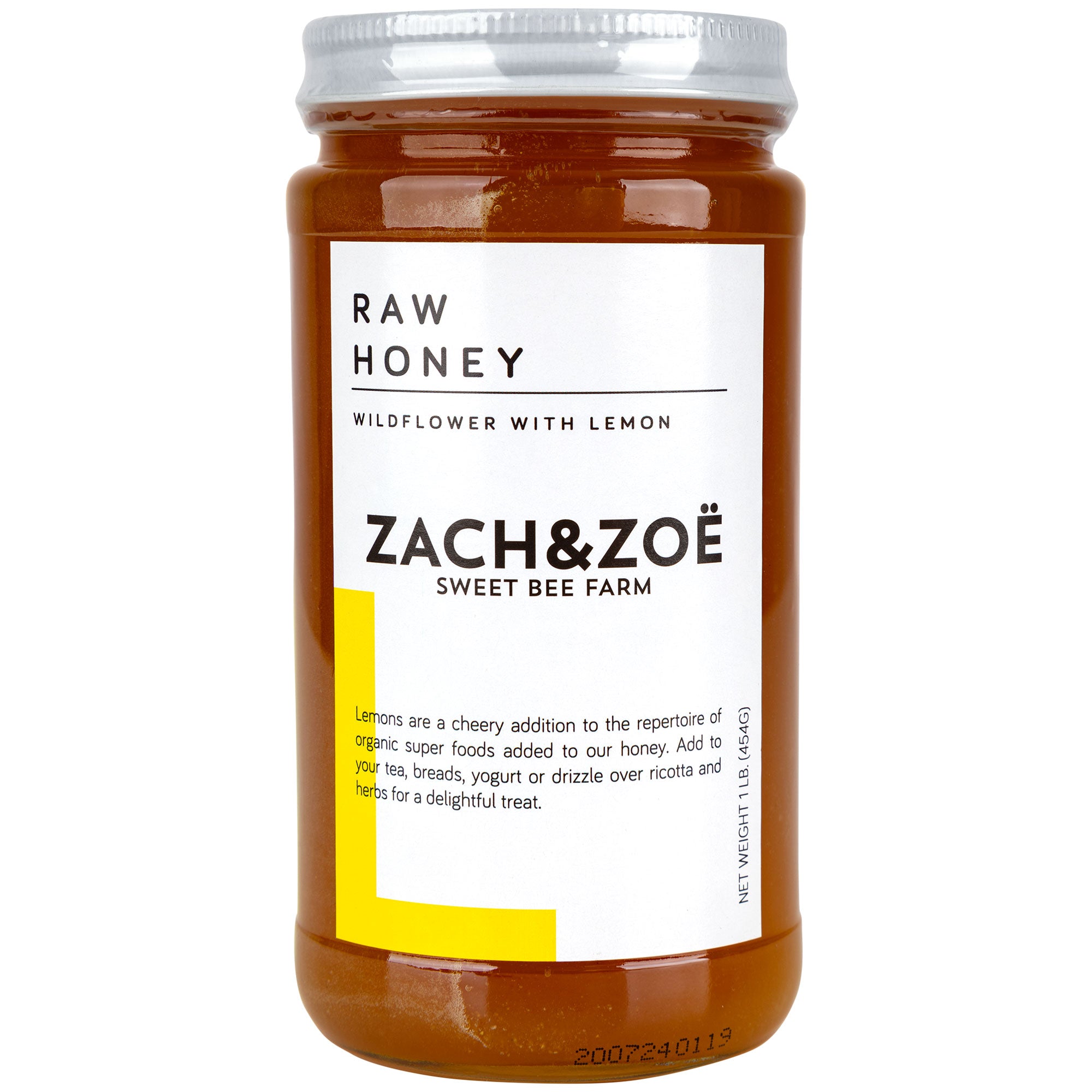Zach And Zoe Sweet Bee Farm Raw Unfiltered Honey - 16 Oz. - Lemon