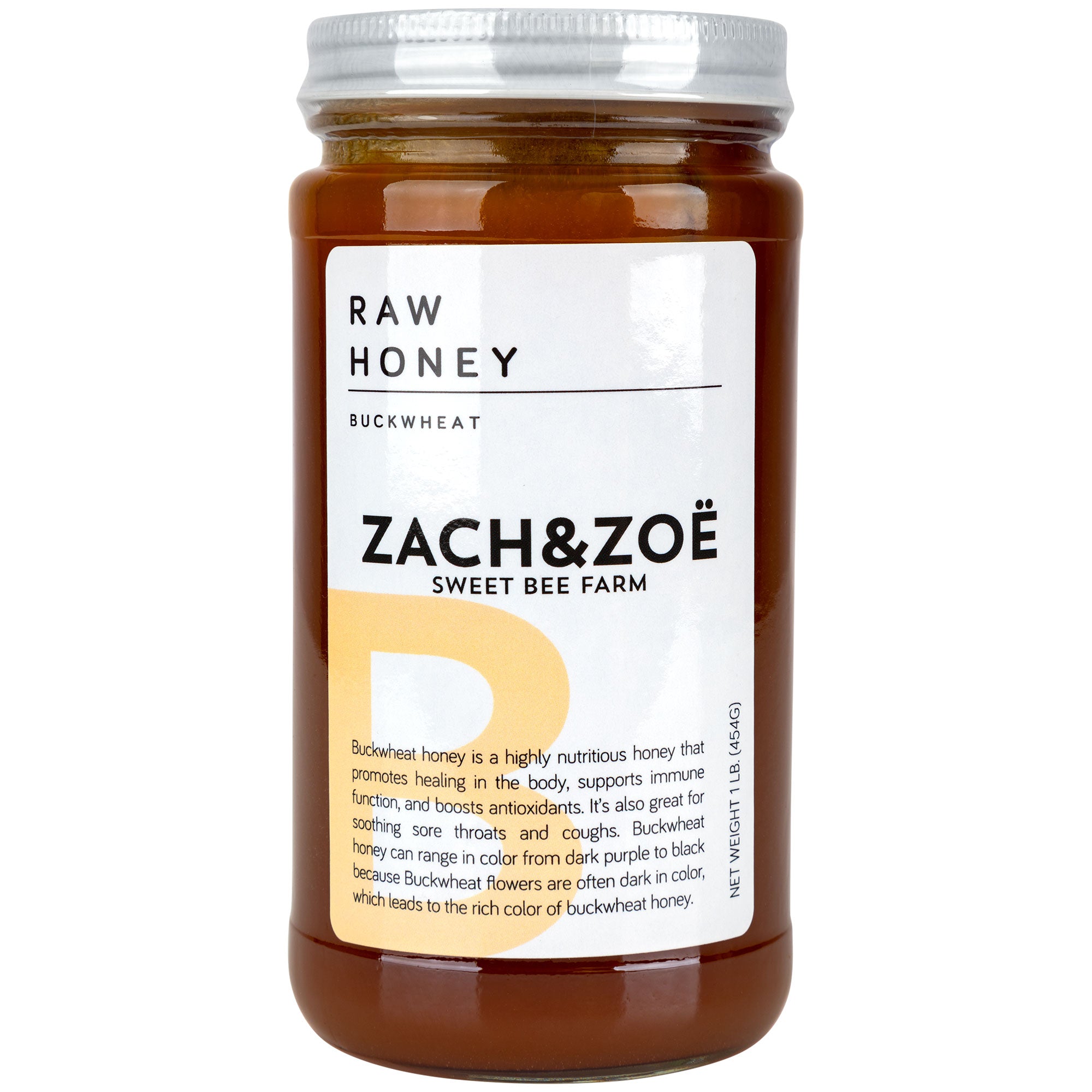 Zach And Zoe Sweet Bee Farm Raw Unfiltered Honey - 16 Oz. - Buckwheat