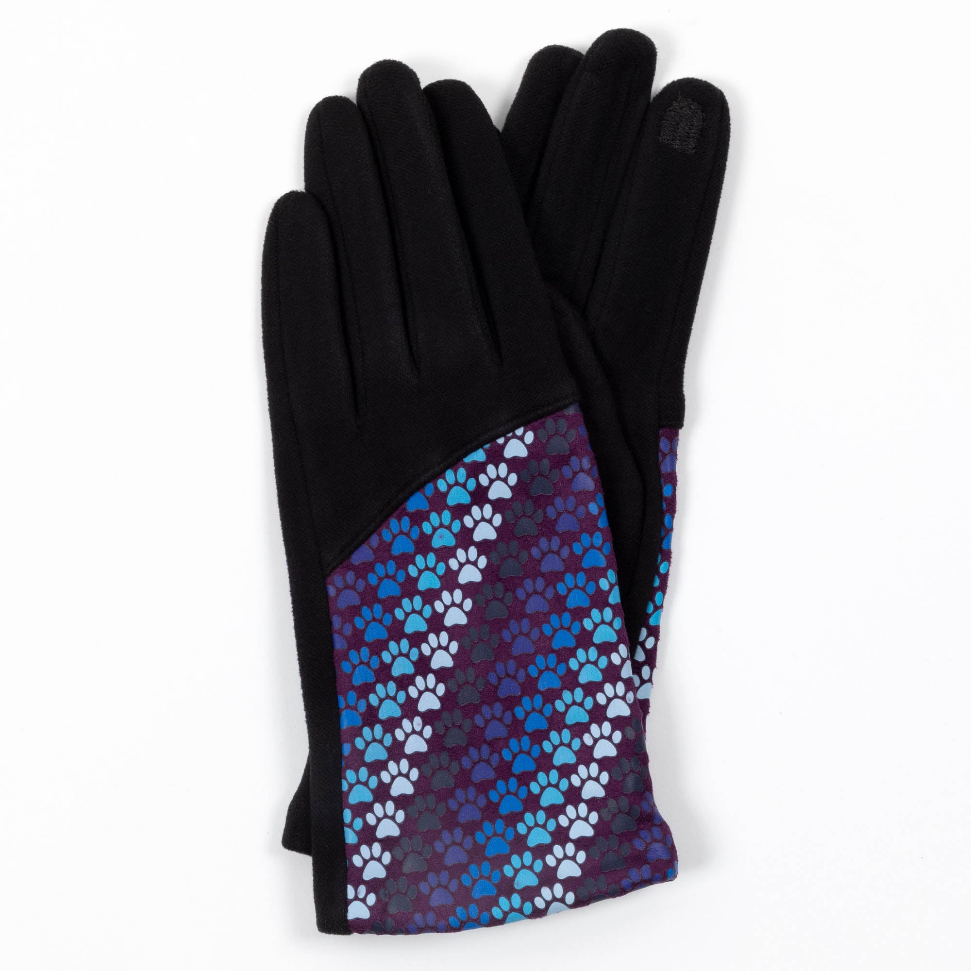 Vibrant Paws Touch Screen Gloves - Violet Paws