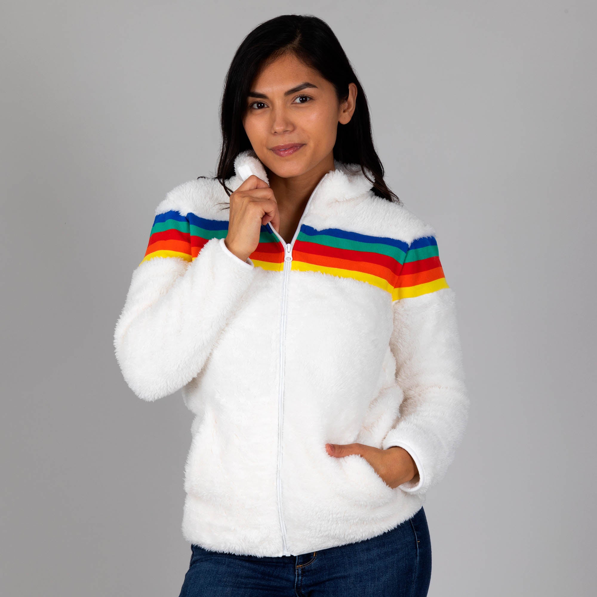 Wrapped In A Rainbow Fleece Jacket - M