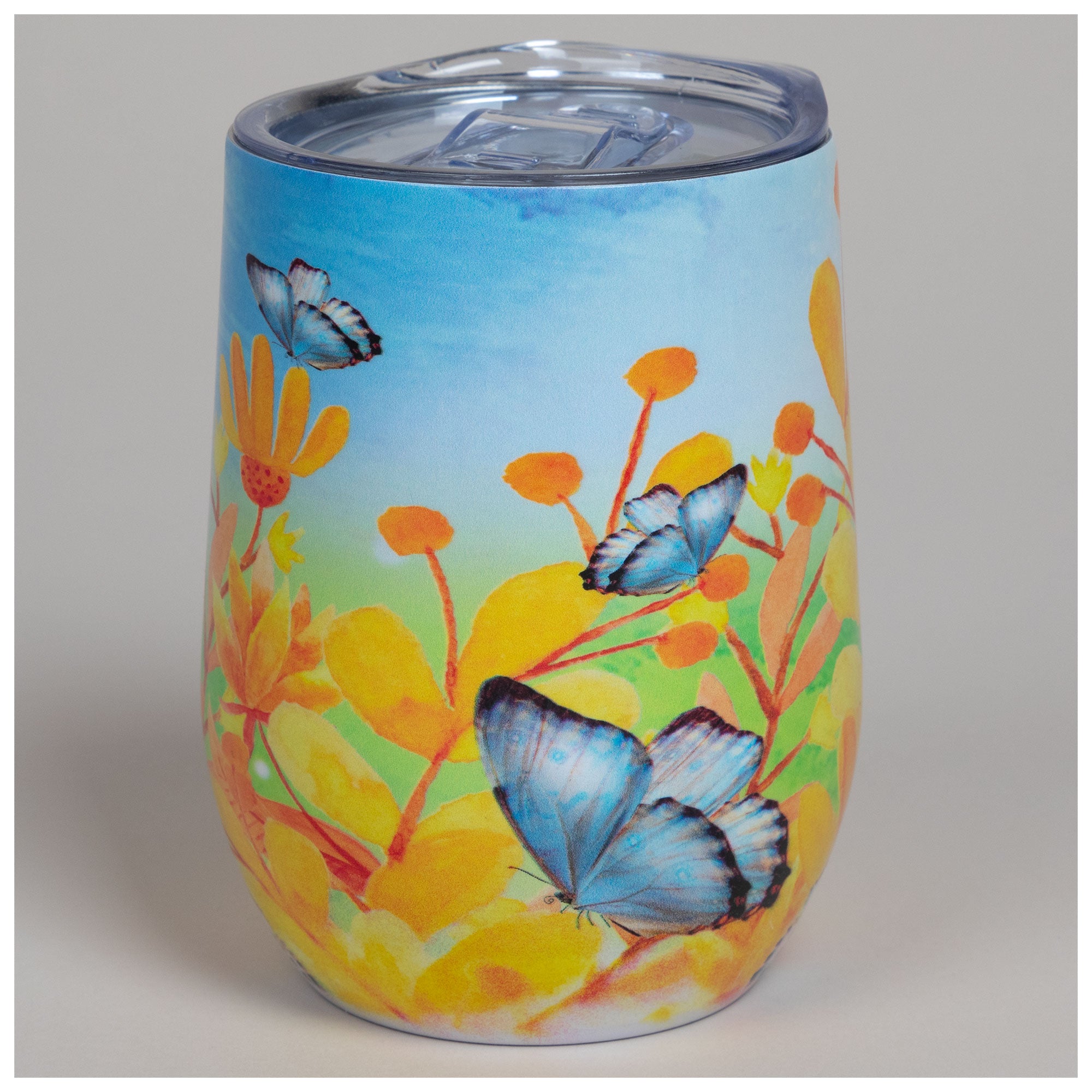 Colorful Garden Stainless Steel Insulated Wine Tumbler - Butterfly