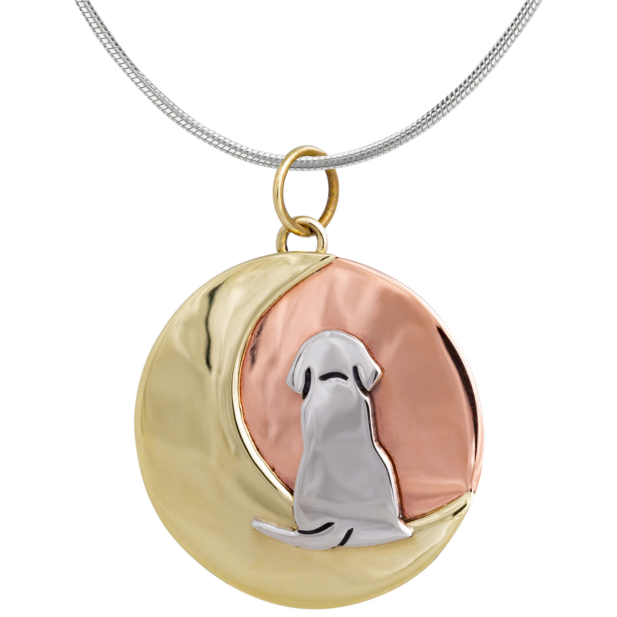 Moonlight Dog Necklace - With Silver Plated Chain