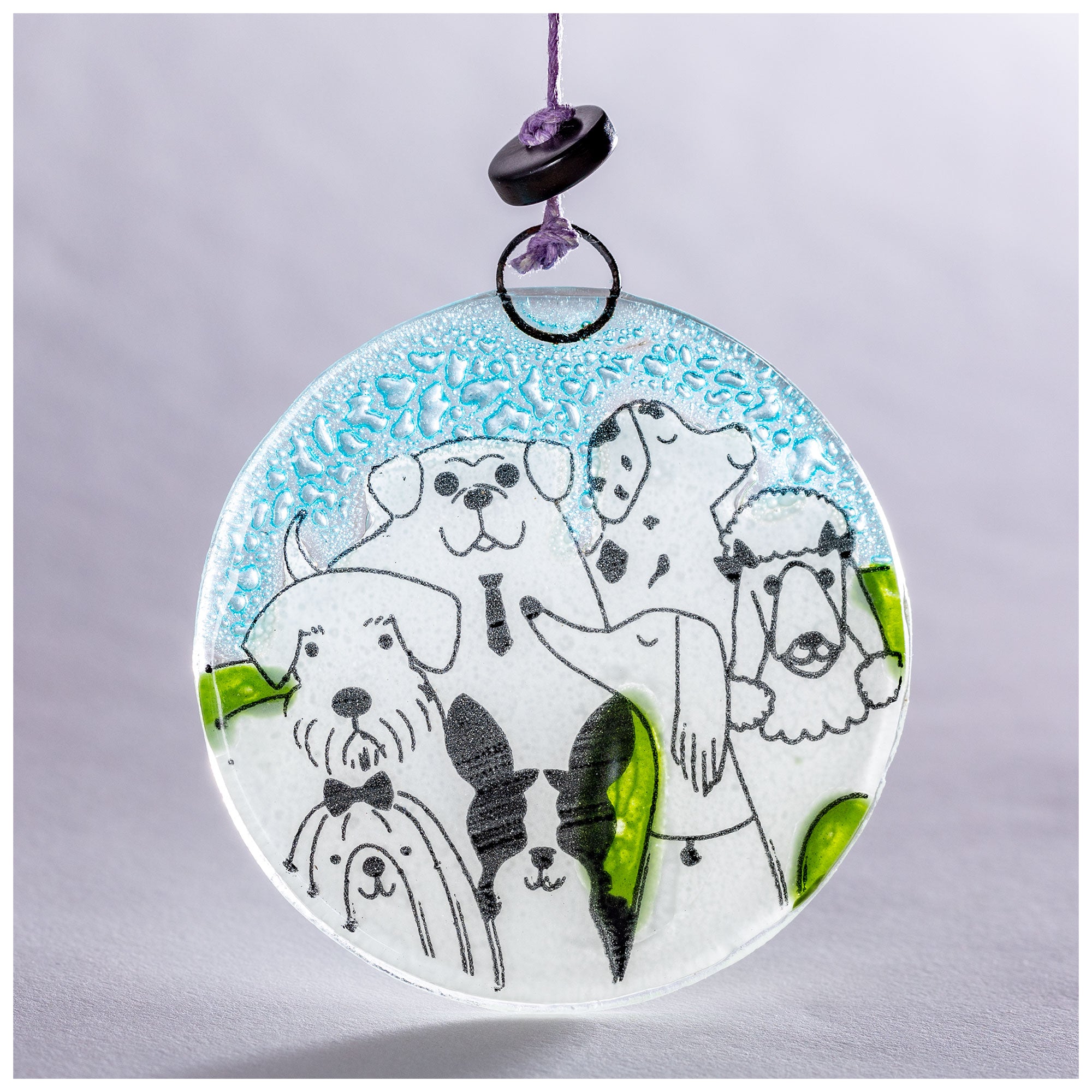 All Over Pets Recycled Glass Ornament - Dog